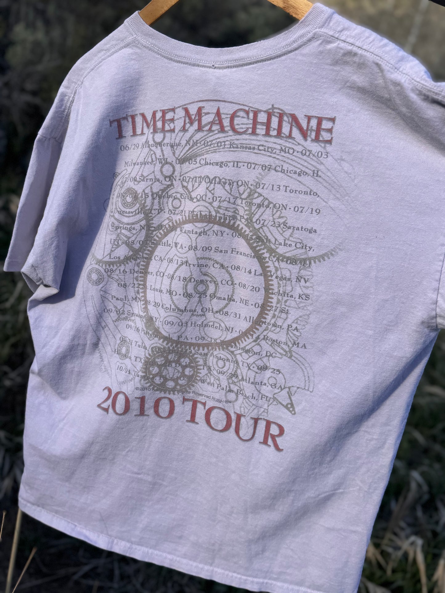 Rush Time Machine Tour 2010 Vintage T‑Shirt — Beige/Creme (XXL)