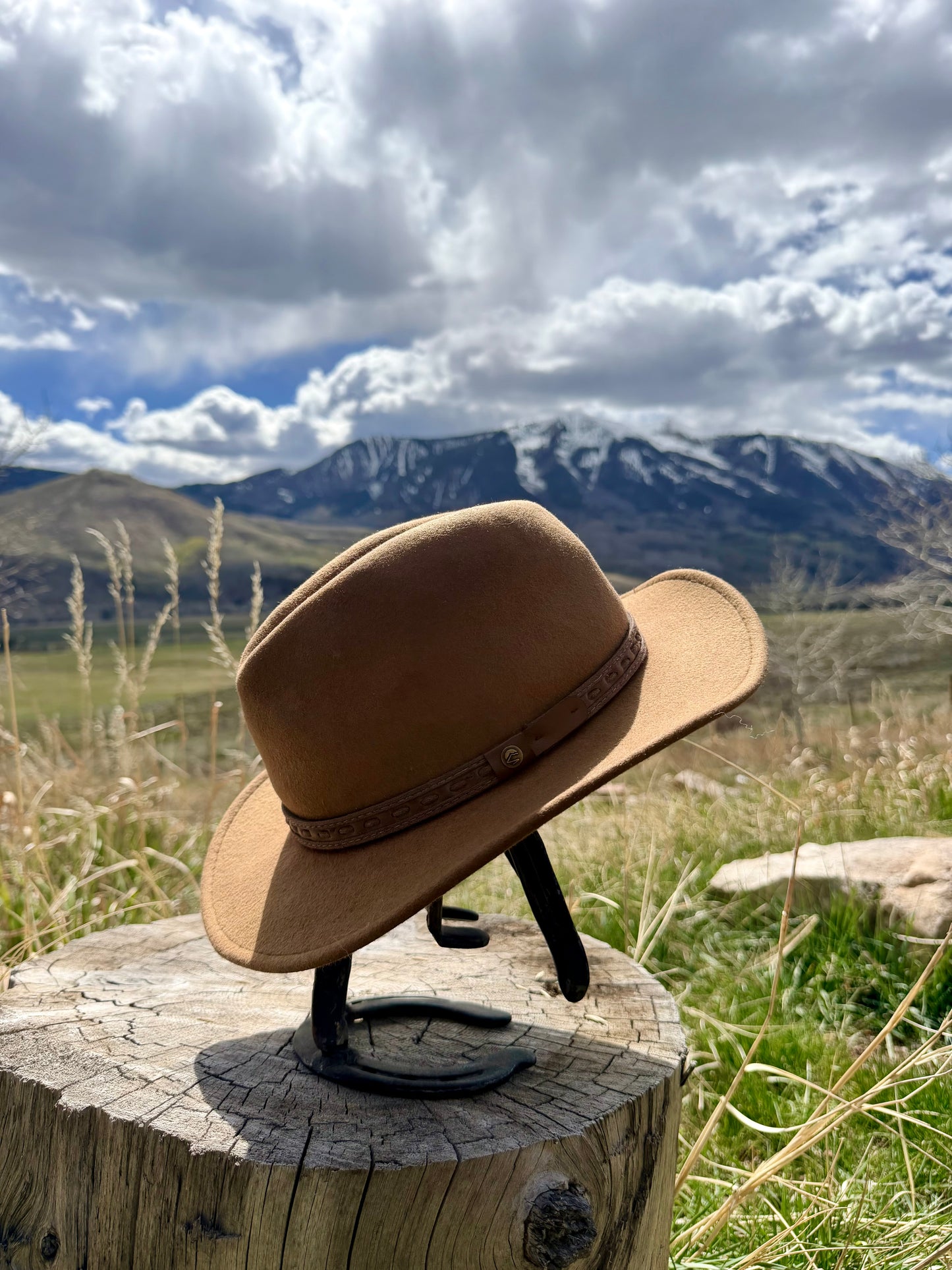 Sunday Tan Felt Hat — 100% Wool, Classic Wide Brim (S/M)