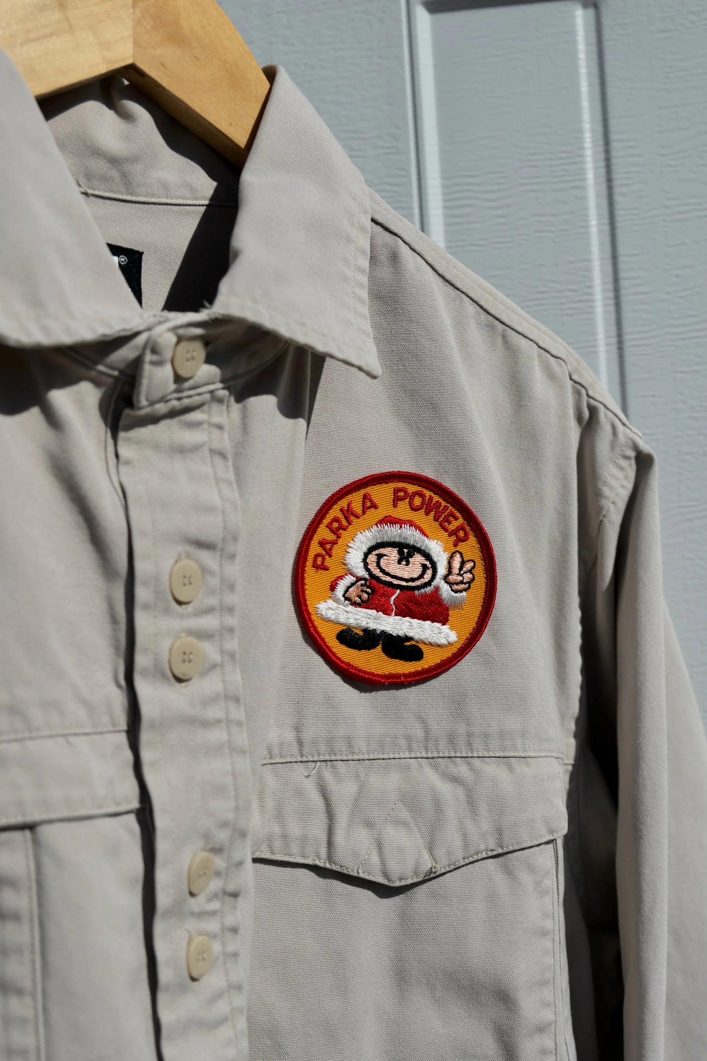 "Parka Power Patch" - Upcycled Helly Hansen Workwear Button-Down