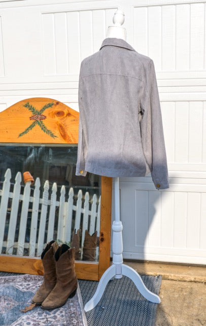 Draper's & Damon's Light Gray Suede Shirt Jacket – Large