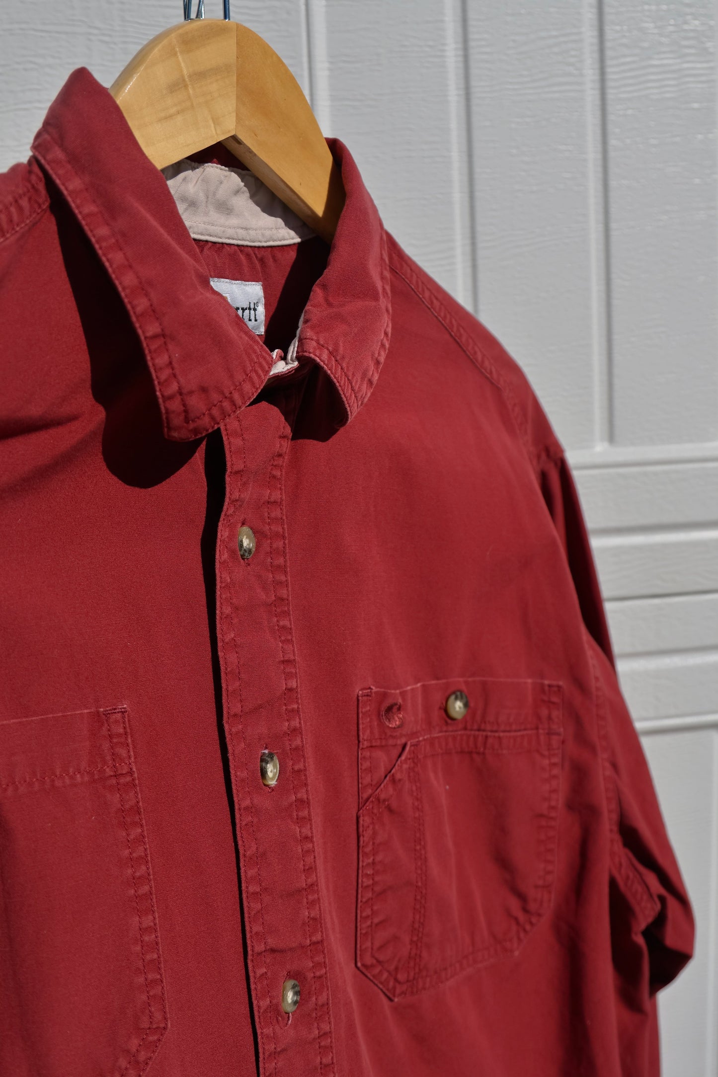 Carhartt Heavy Red Cotton Workshirt – Men's Large