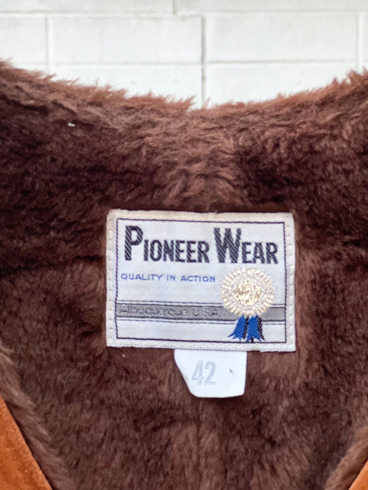 Vintage Pioneer Wear Leather Vest Western Cowboy