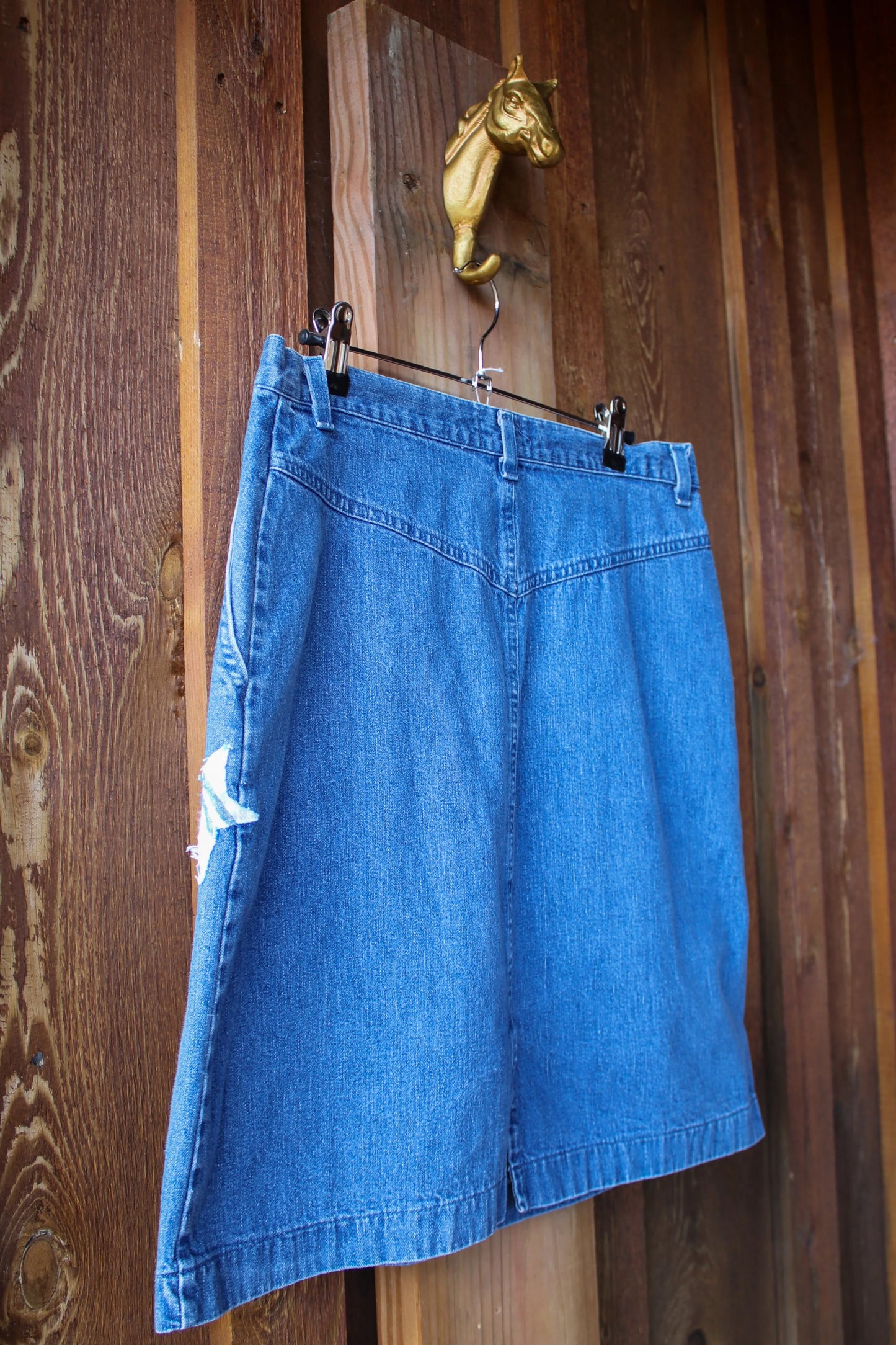 “Rodeo Rebel” – Upcycled Vintage Lee Denim Skirt