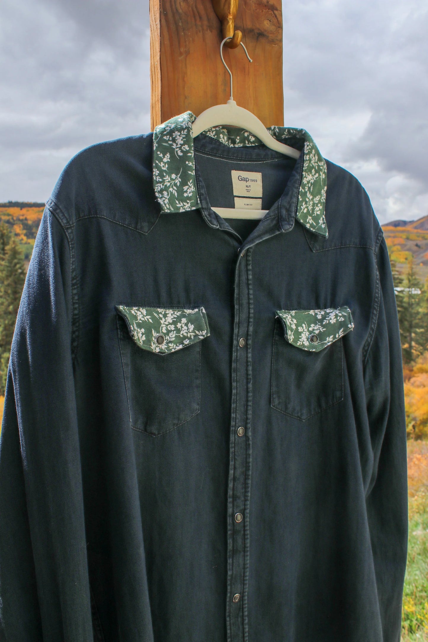 “Frontier Bloom” – Upcycled Vintage Gap Buttondown