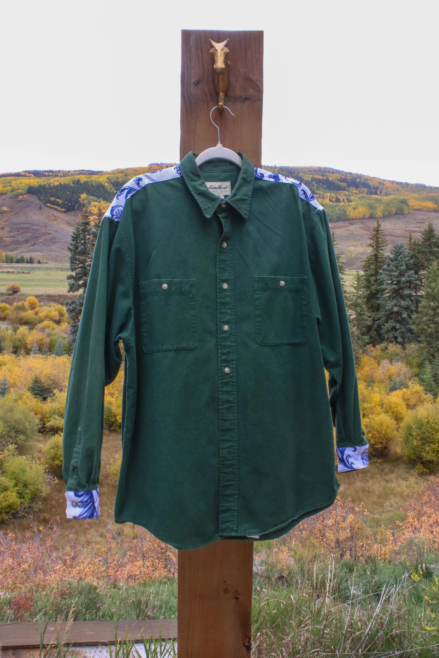 “Paisley Plains” – Upcycled Vintage Eddie Bauer Buttondown