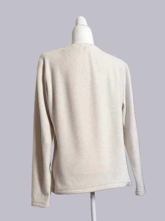 Upcycled Lands’ End Grateful Dead Ski Dancing Bear Fleece Pullover – Hand Needle Felted One-of-One | Feral Friends Co.