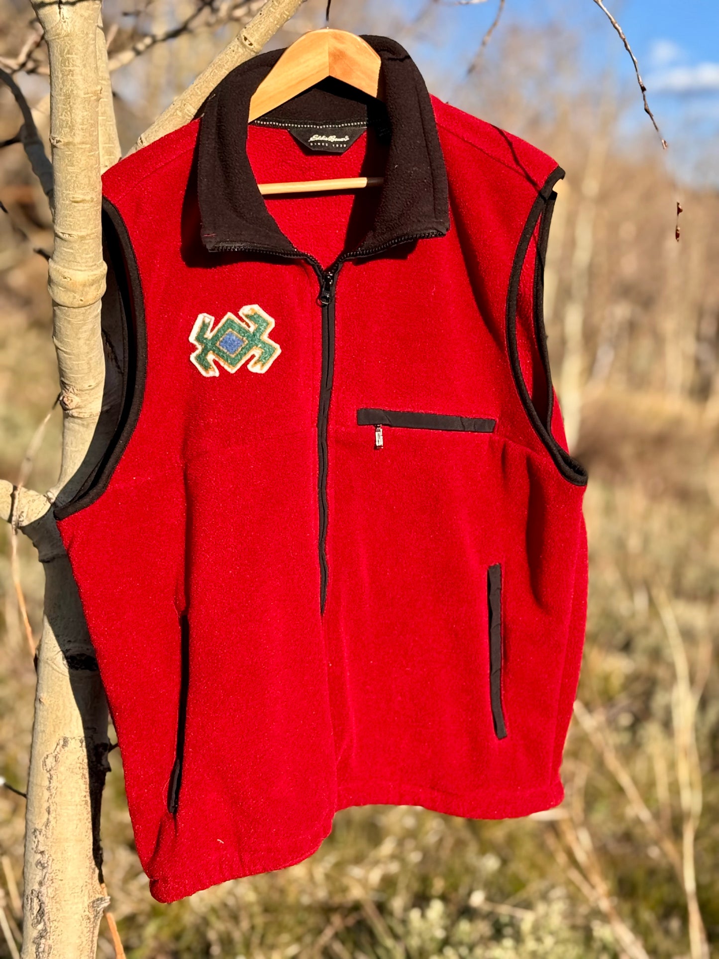 Upcycled Eddie Bauer Southwestern Fleece Vest (M)