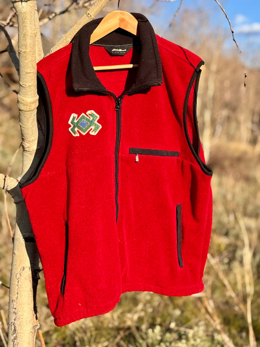 Upcycled Eddie Bauer Southwestern Fleece Vest (M)