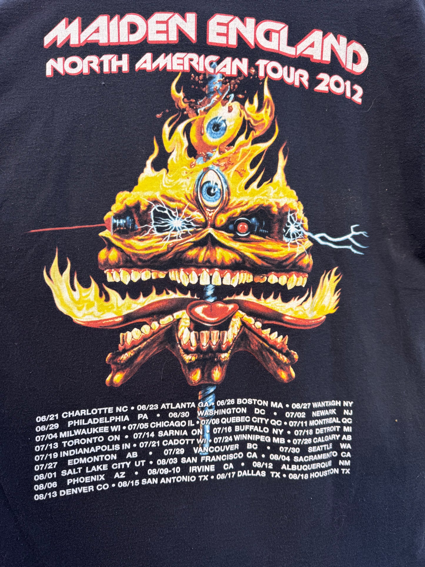 Iron Maiden 2012 North American Tour T‑Shirt — Black (XL)