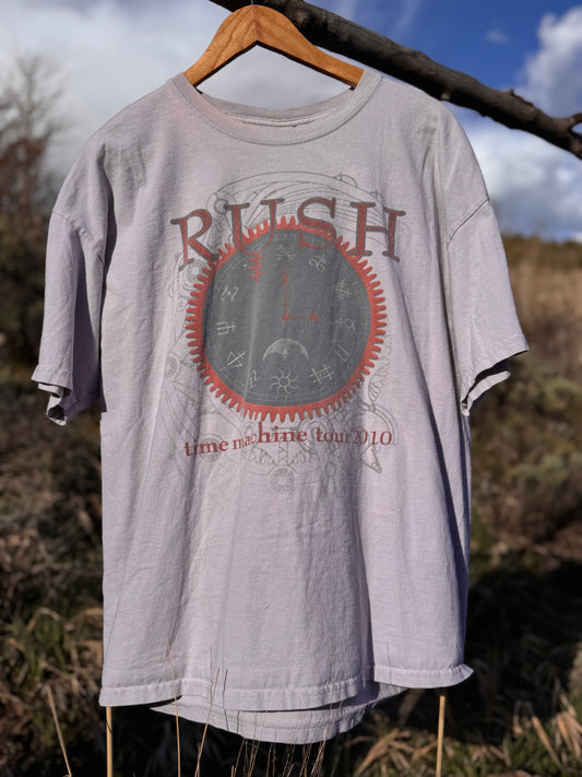Rush Time Machine Tour 2010 Vintage T‑Shirt — Beige/Creme (XXL)