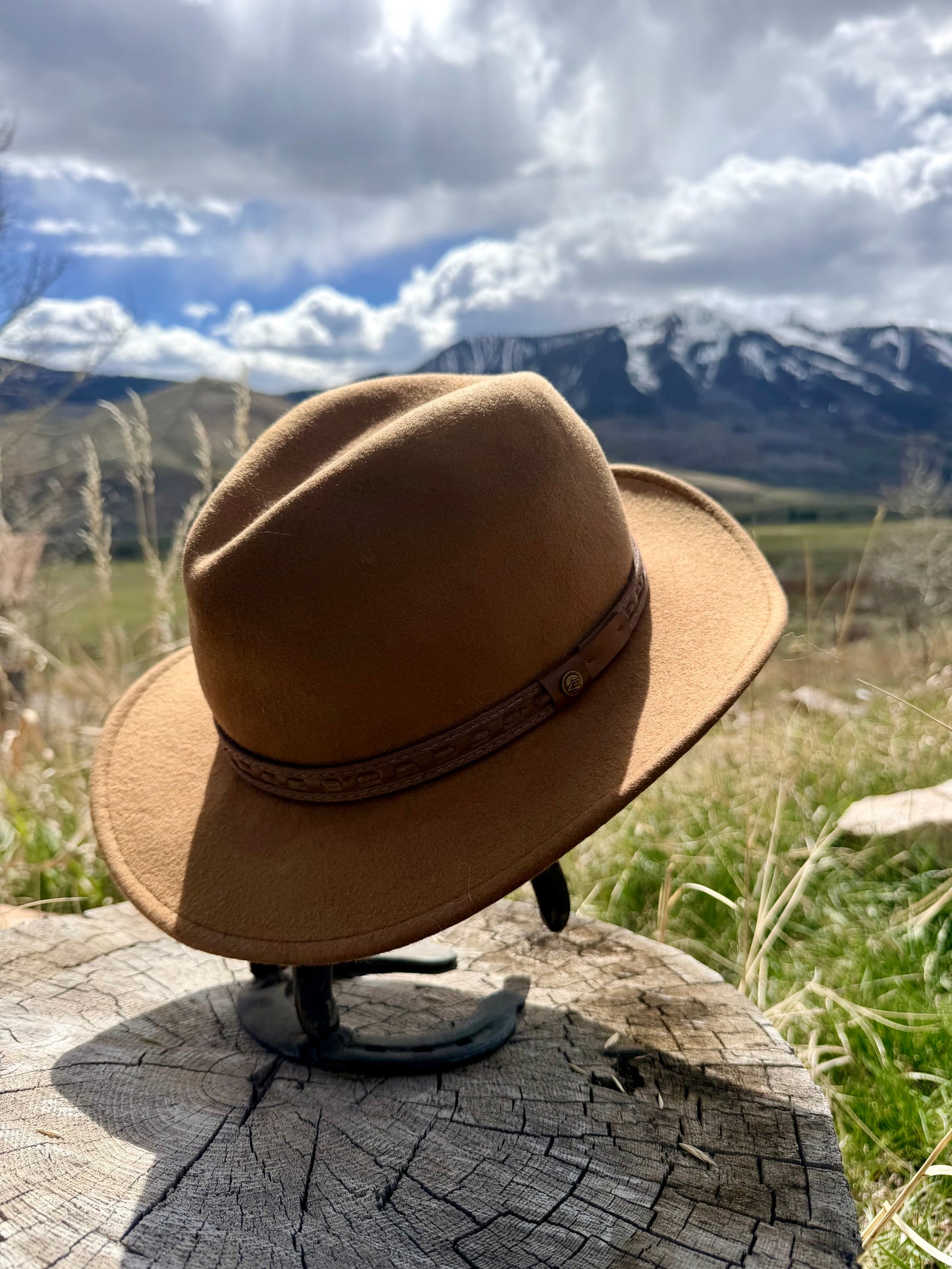 Sunday Tan Felt Hat — 100% Wool, Classic Wide Brim (S/M)