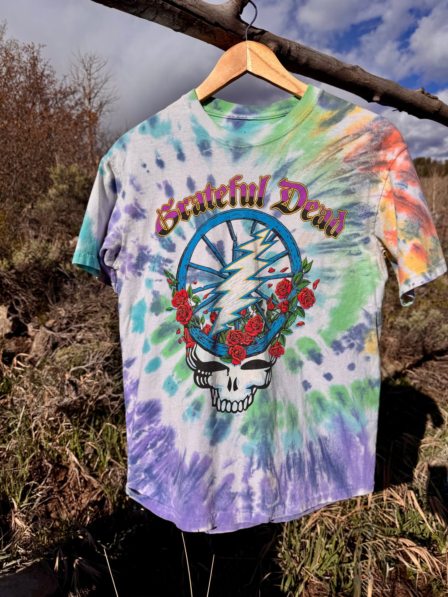 Grateful Dead Liquid Blue Vintage Tie‑Dye T‑Shirt (Double Stitch, Size M)