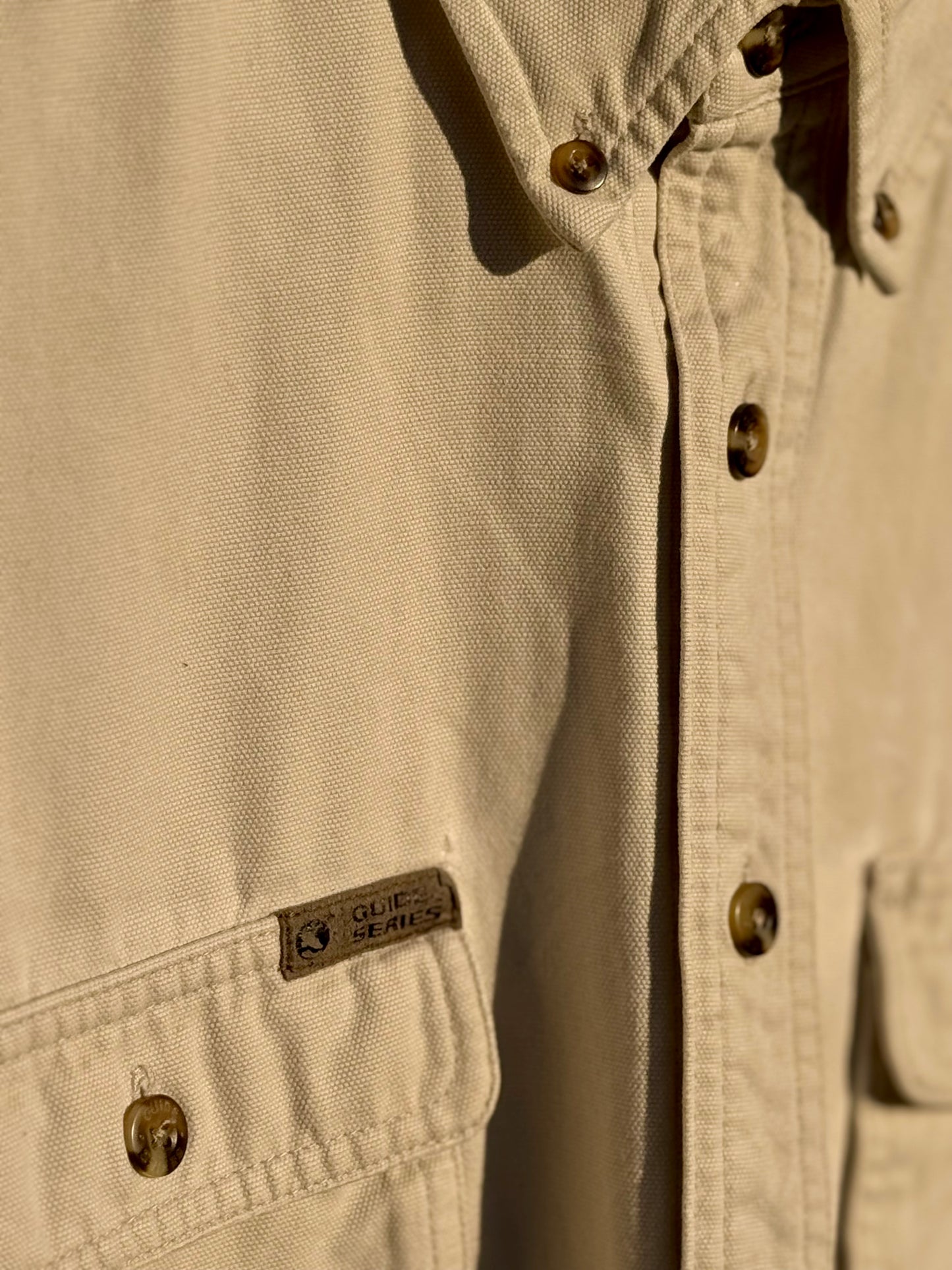 Upcycled Guide Series Fish Embroidery Workwear Shirt (L)