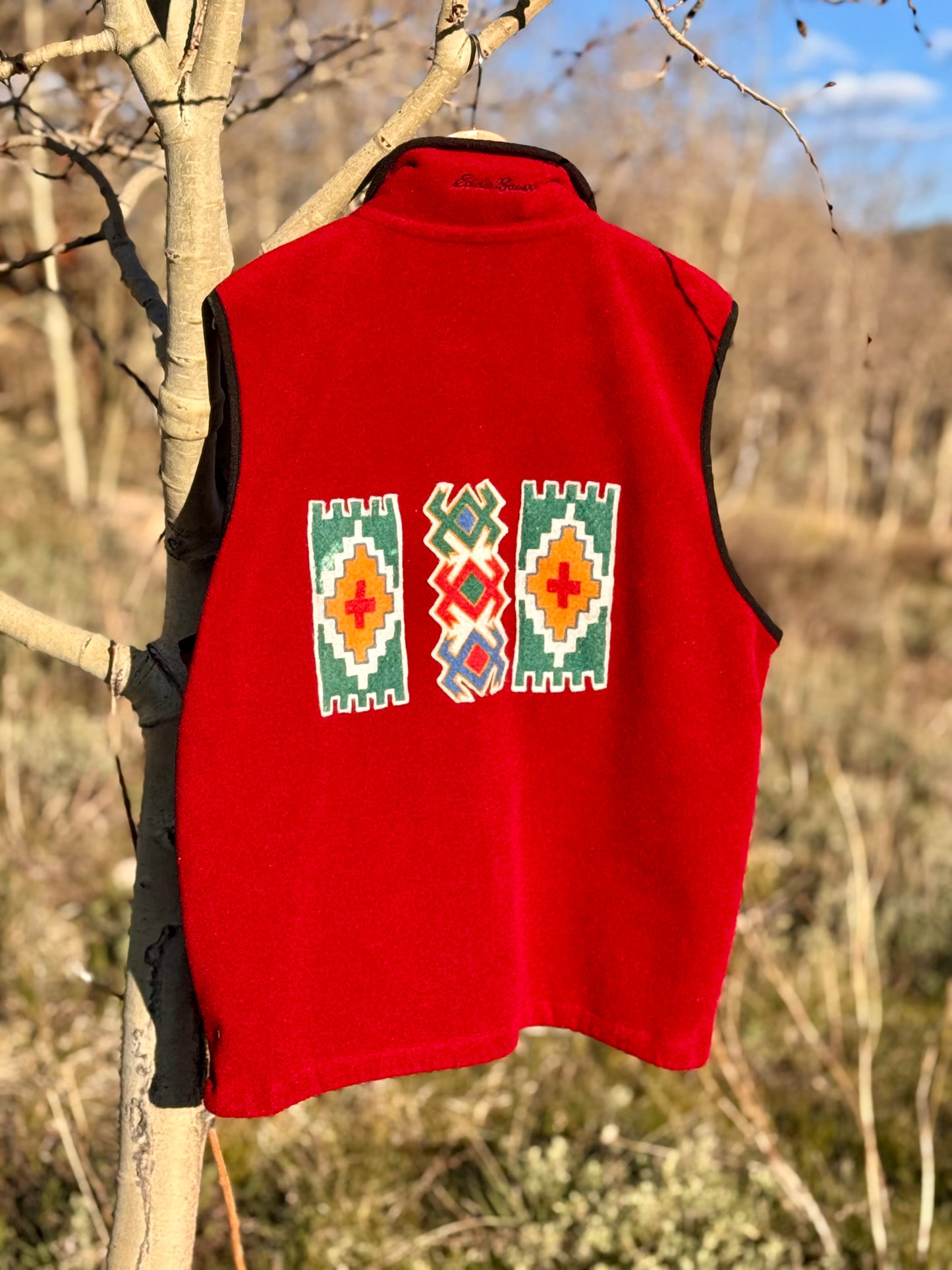 Upcycled Eddie Bauer Southwestern Fleece Vest (M)