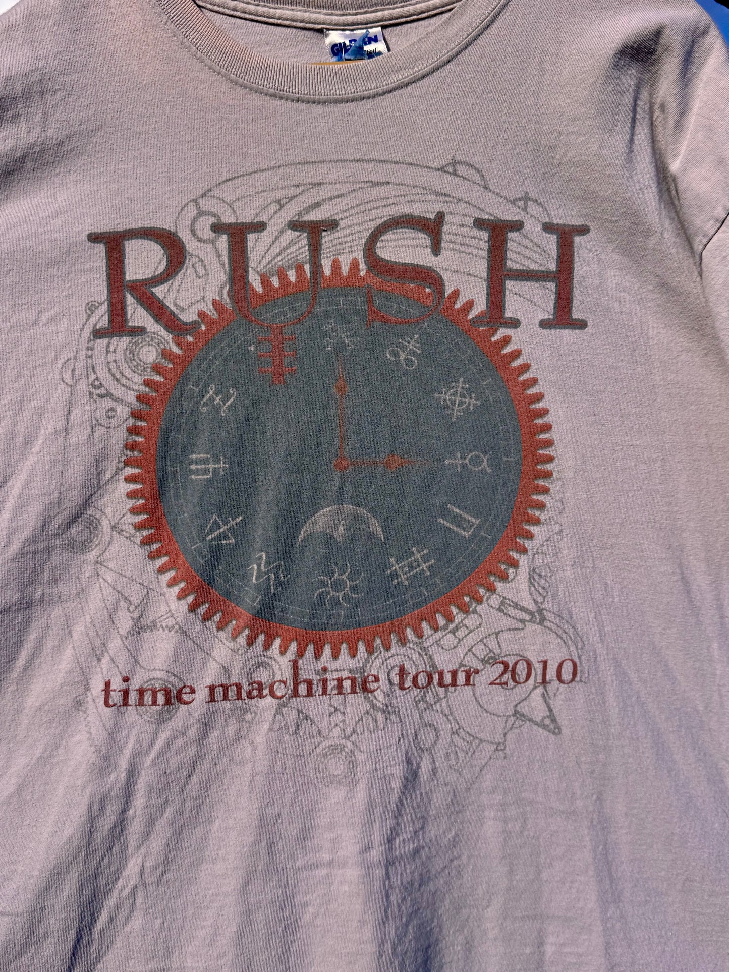 Rush Time Machine Tour 2010 Vintage T‑Shirt — Beige/Creme (XXL)