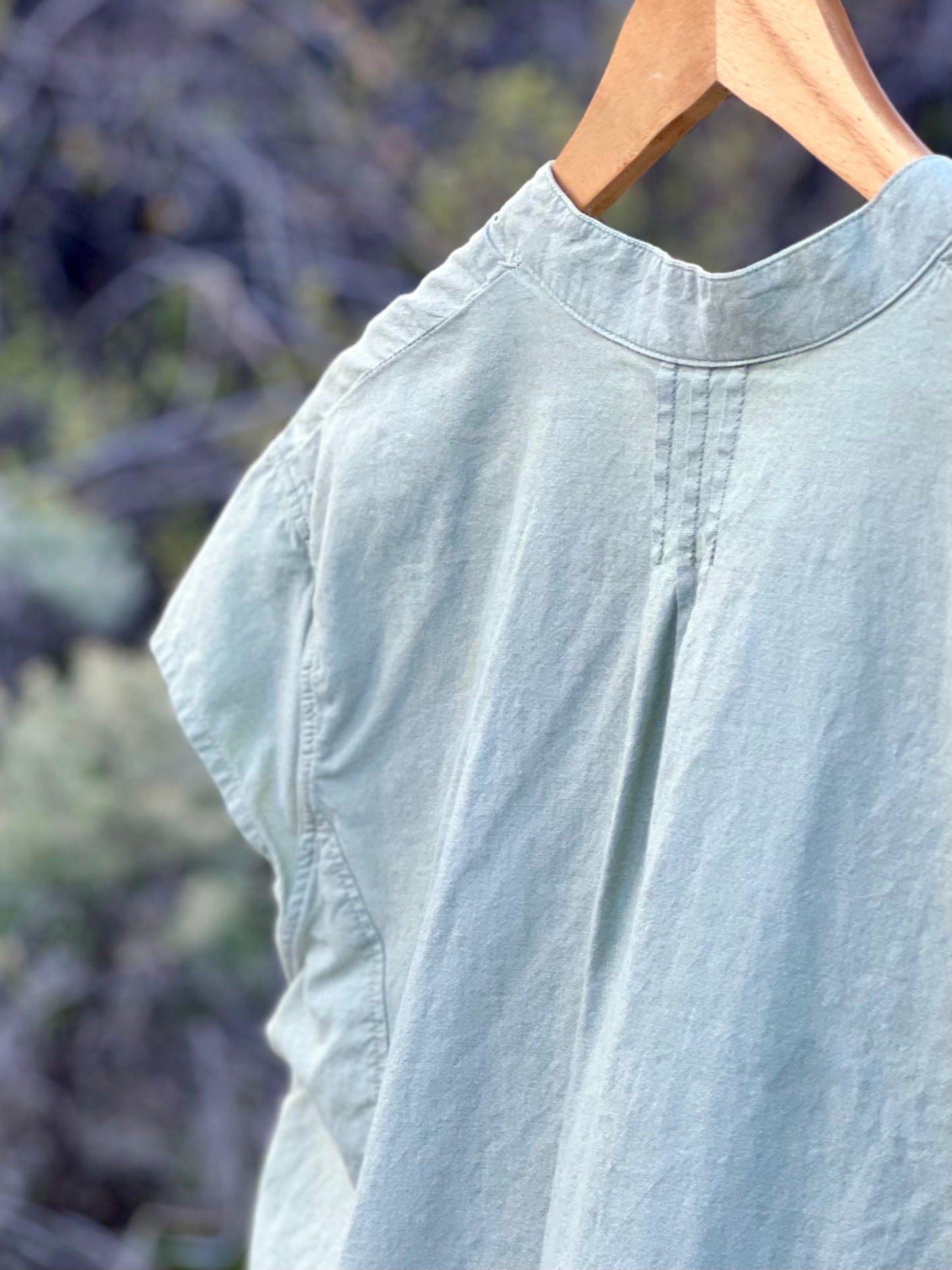 Vintage Woolrich Sage Green Pleated Short Sleeve Shirt