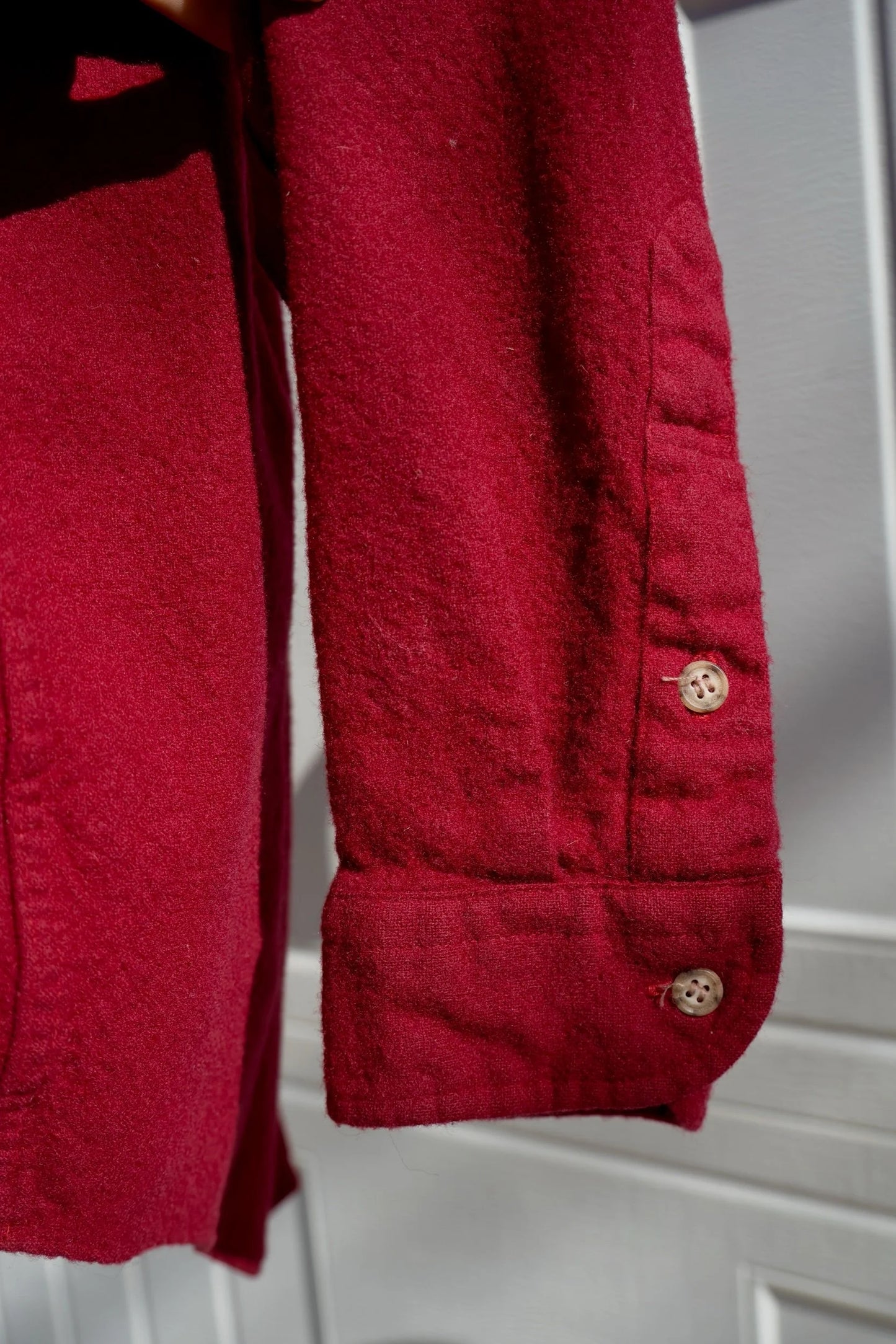 "Don’t Follow Me I’m Lost" Santa Patch - Upcycled Pendleton Wool Button Down Shirt