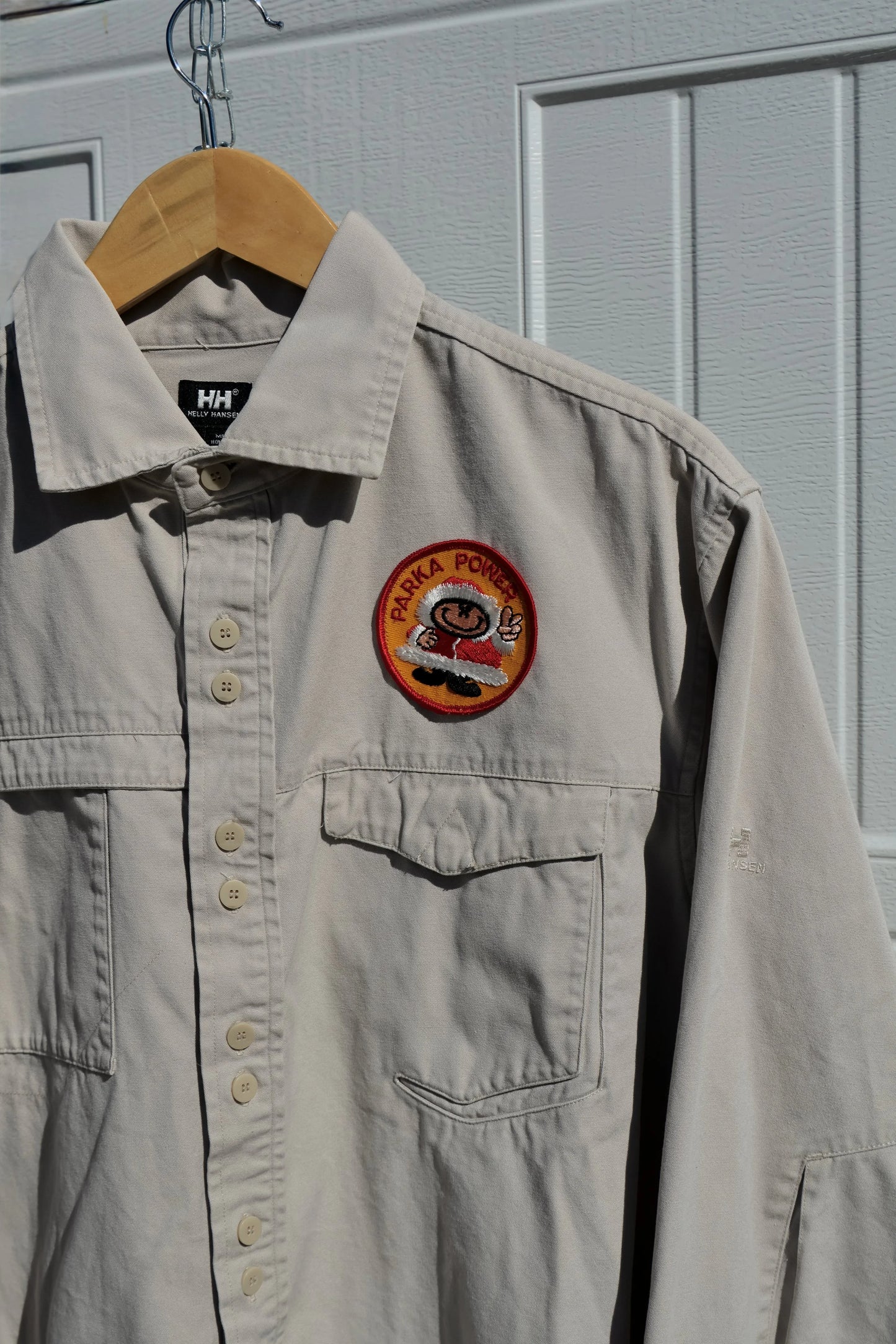 "Parka Power Patch" - Upcycled Helly Hansen Workwear Button-Down