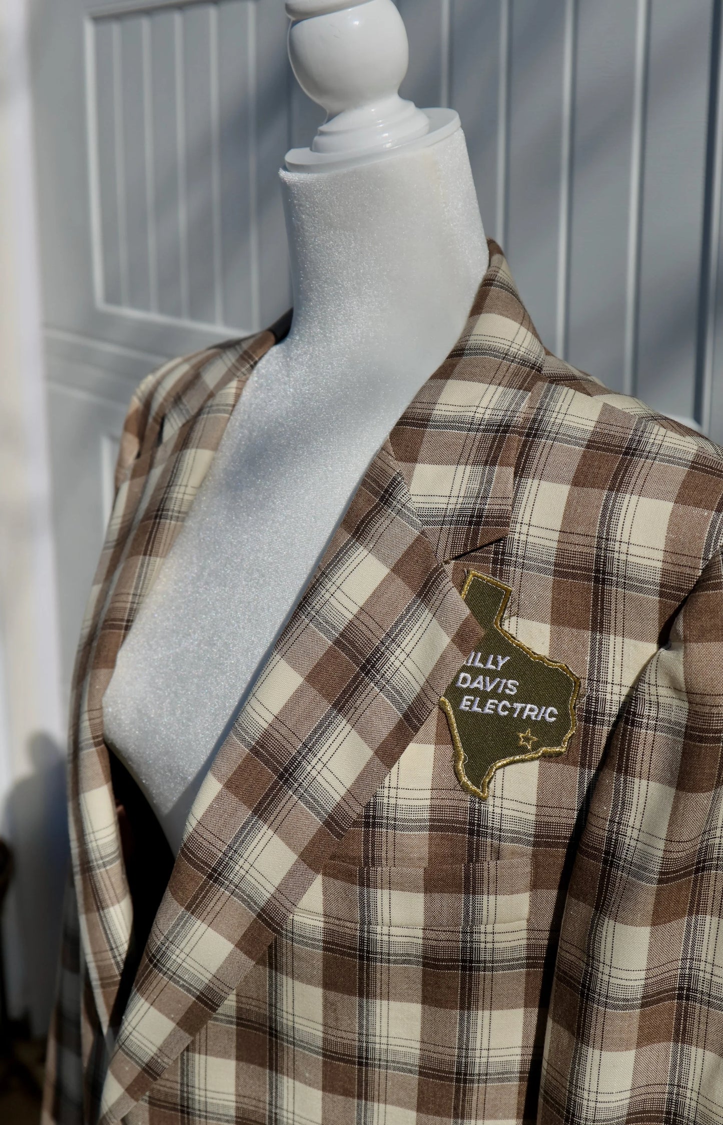 "The Honky-Tonk Patchwork Blazer" - Upcycled Plaid Oversized Blazer