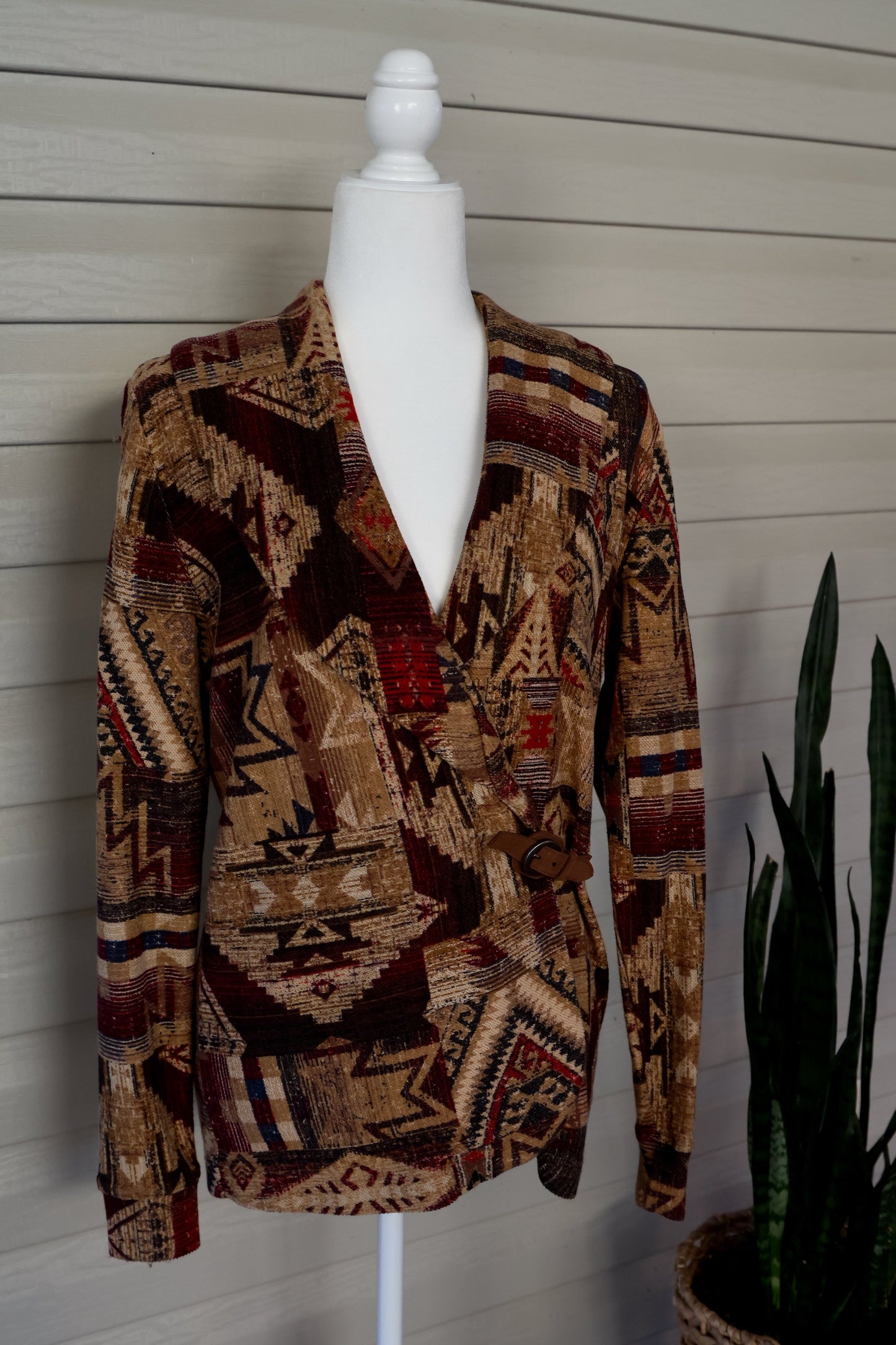 Vintage LRL Ralph Lauren Women’s Aztec Sweater Blazer