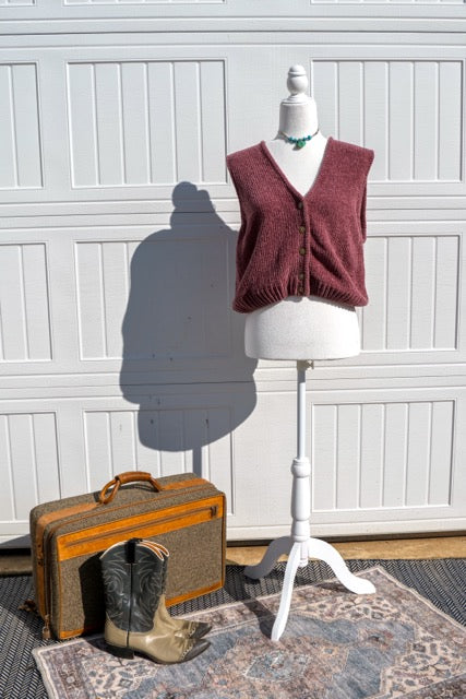 Vintage Liz Claiborne Sport Ribbed Mauve Vest – Medium Petite