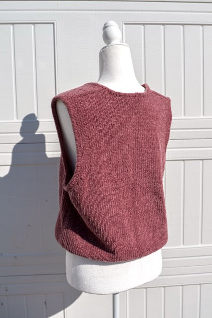 Vintage Liz Claiborne Sport Ribbed Mauve Vest – Medium Petite