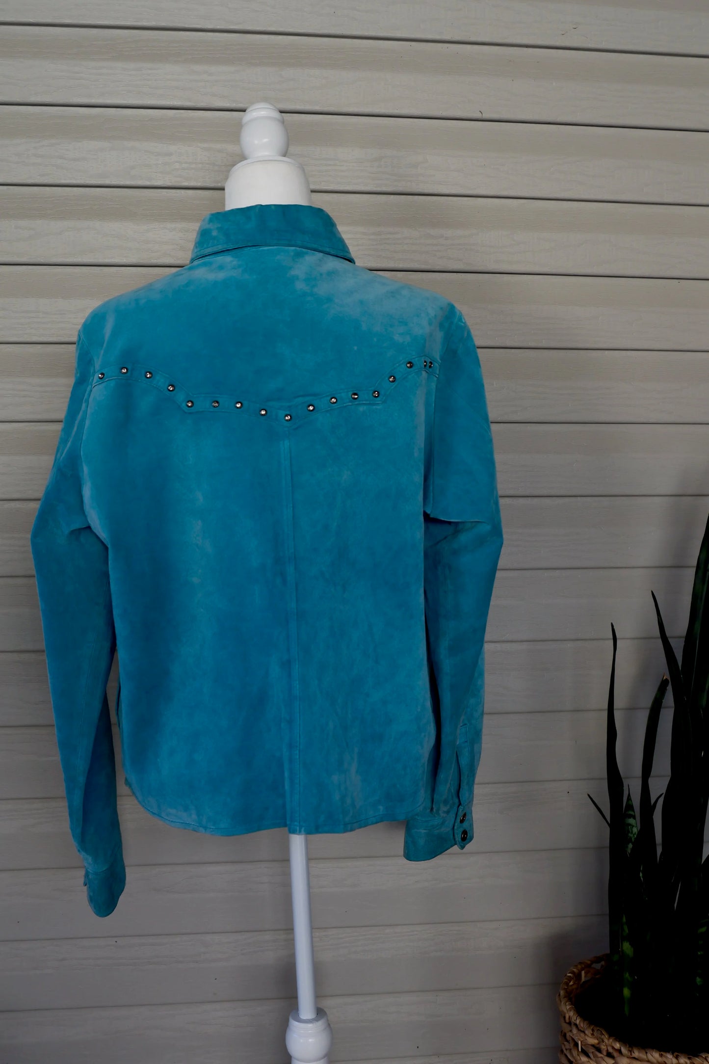 Vintage Montana Co. Genuine Leather Teal Western Shirt Jacket – Women's Extra Large