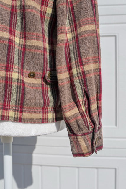 Vintage Christopher & Banks Red Plaid Zip-Up Flannel – Medium