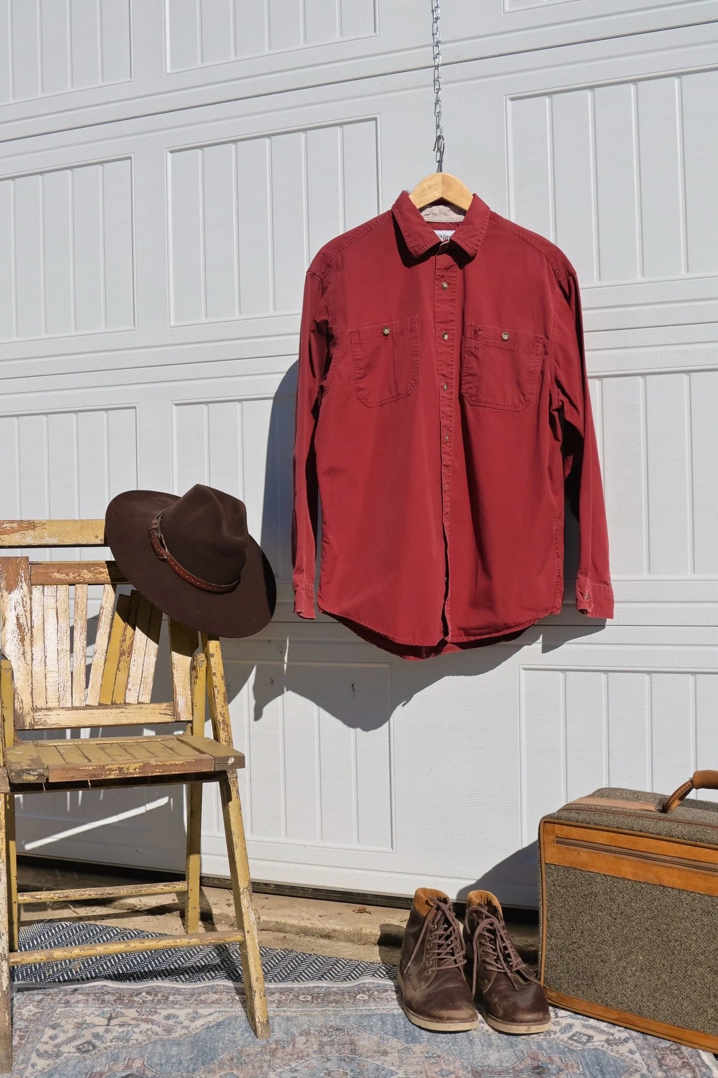 Carhartt Heavy Red Cotton Workshirt – Men's Large