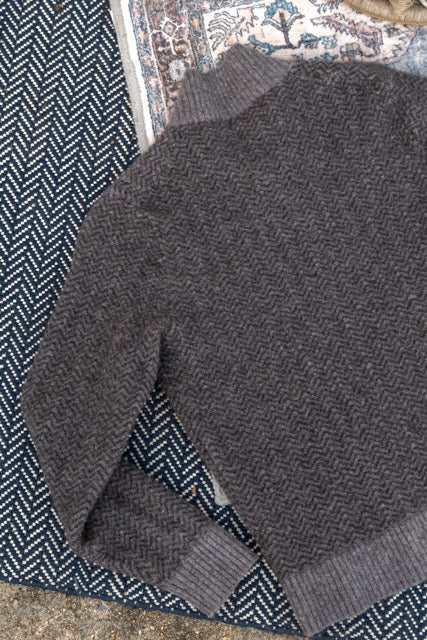 Bonobos Brown Wool-Yak Quarter-Zip Sweater – Large