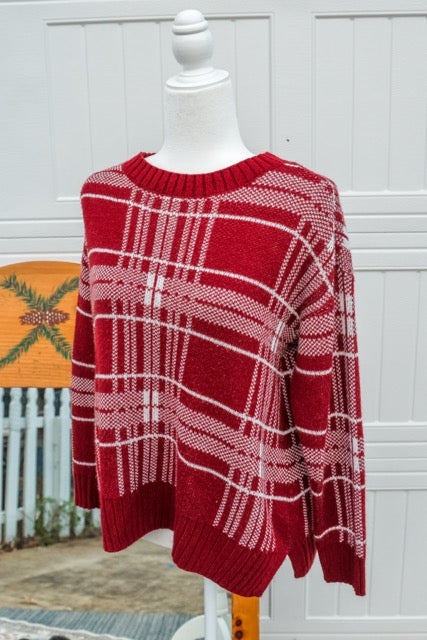 Vintage St. John's Bay Red Plaid Sweater – Small
