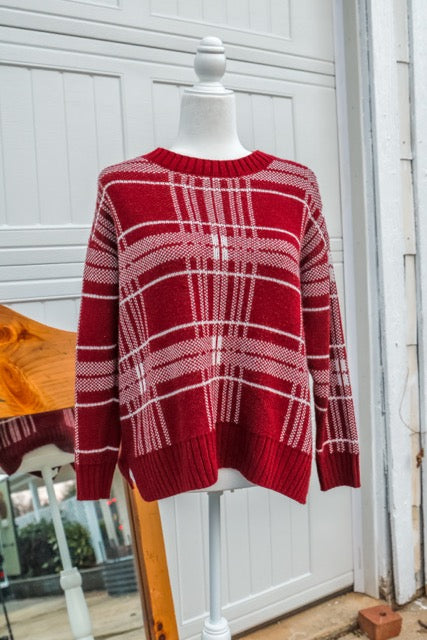 Vintage St. John's Bay Red Plaid Sweater – Small