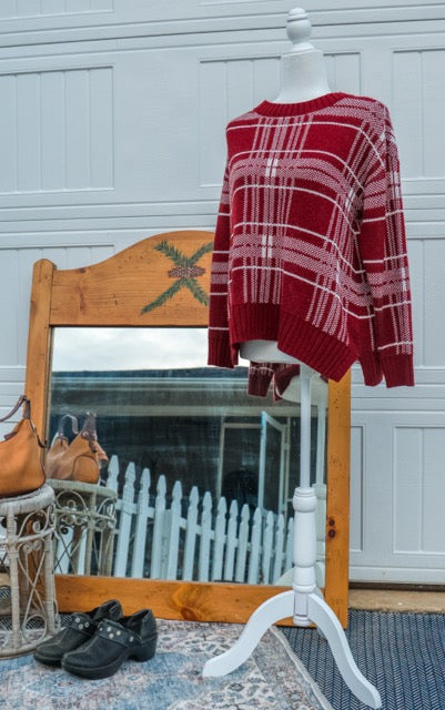 Vintage St. John's Bay Red Plaid Sweater – Small