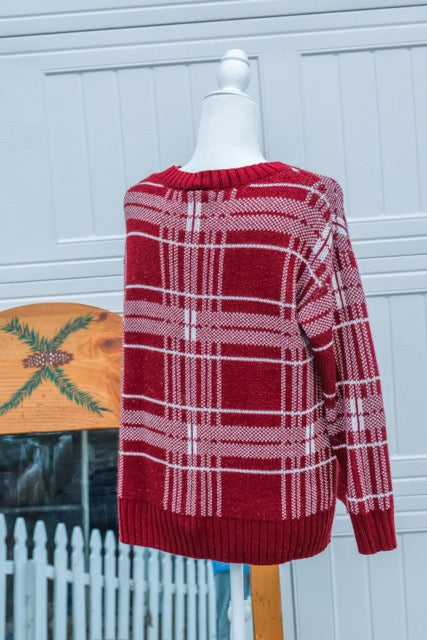 Vintage St. John's Bay Red Plaid Sweater – Small