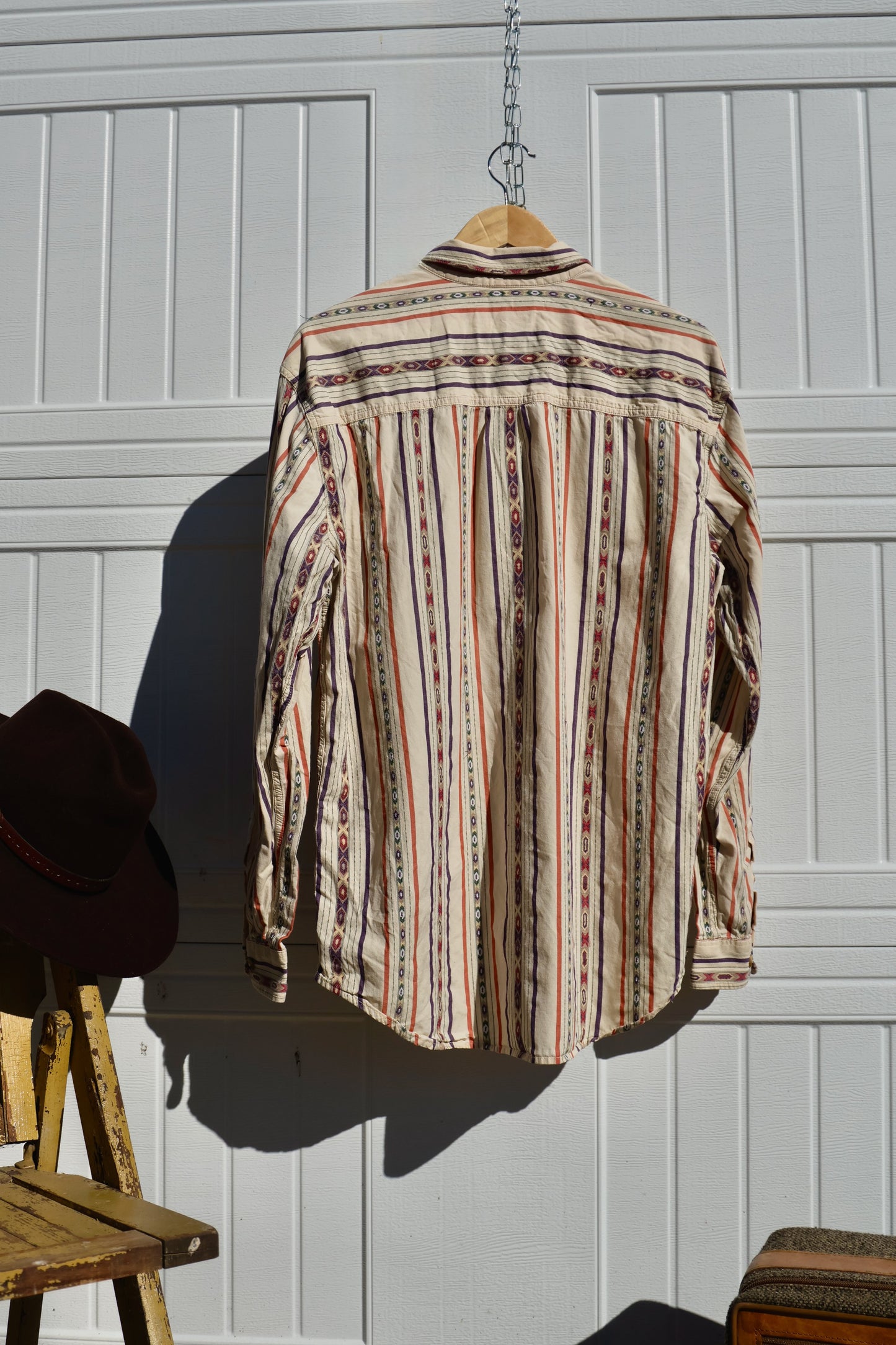 Vintage The Territory Ahead Men’s Large White Southwestern Print Button Down Shirt