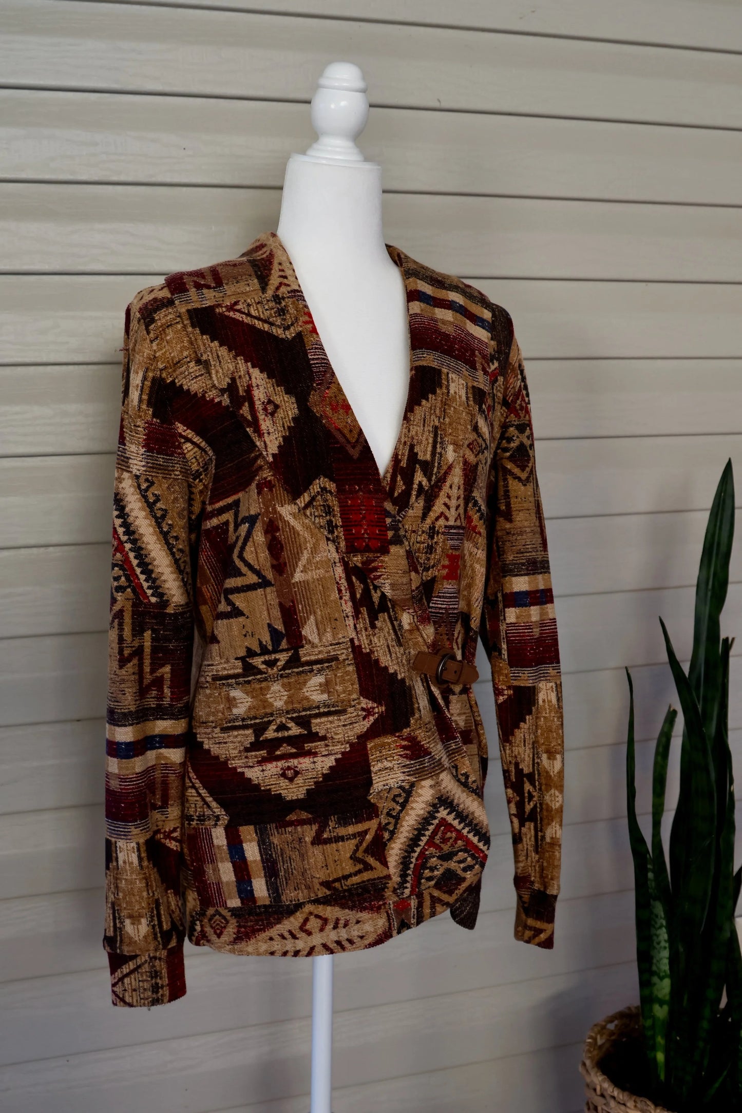 Vintage LRL Ralph Lauren Women’s Aztec Sweater Blazer