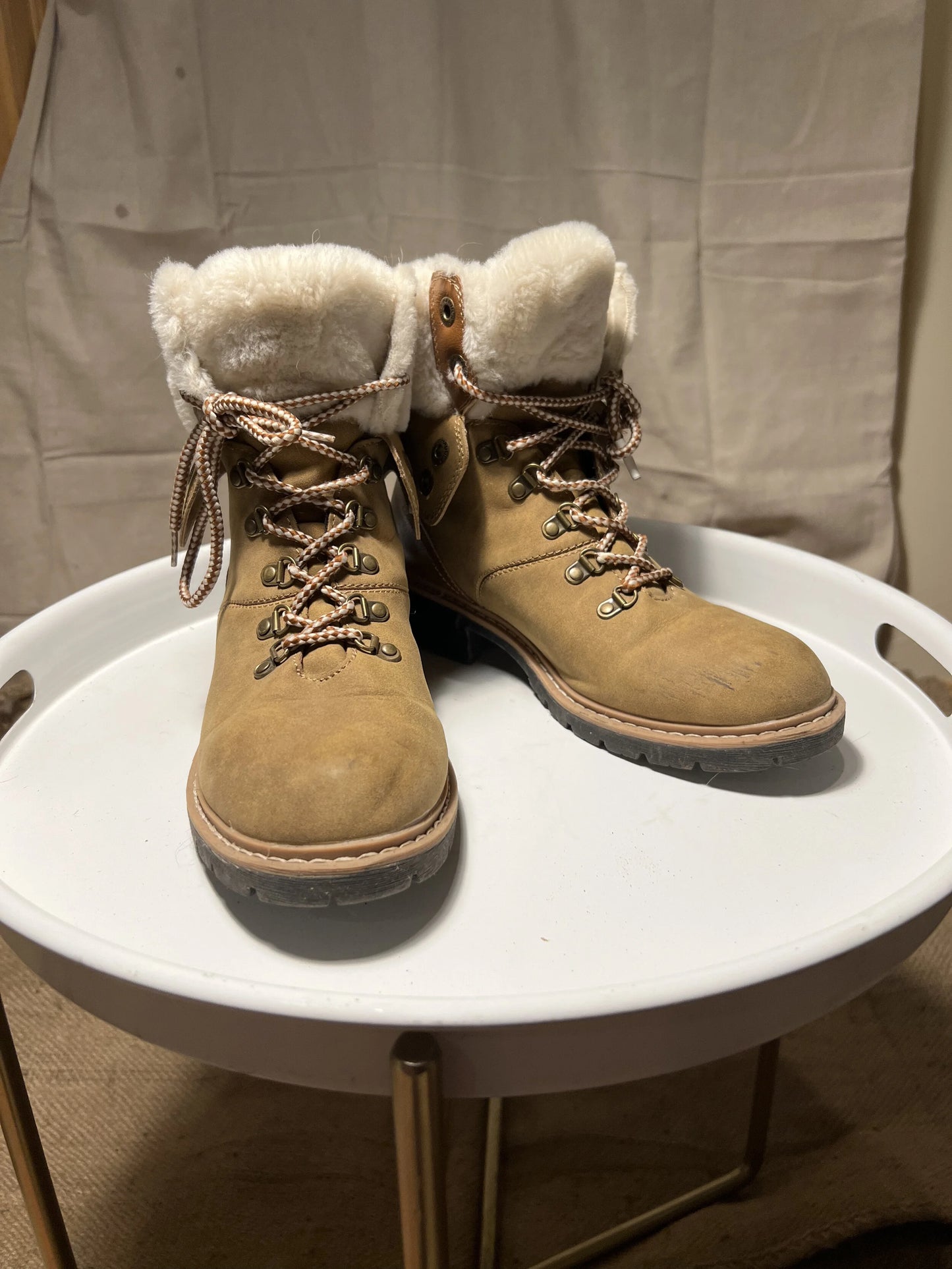 Nautica Women's Suede Sherpa Winter Boots