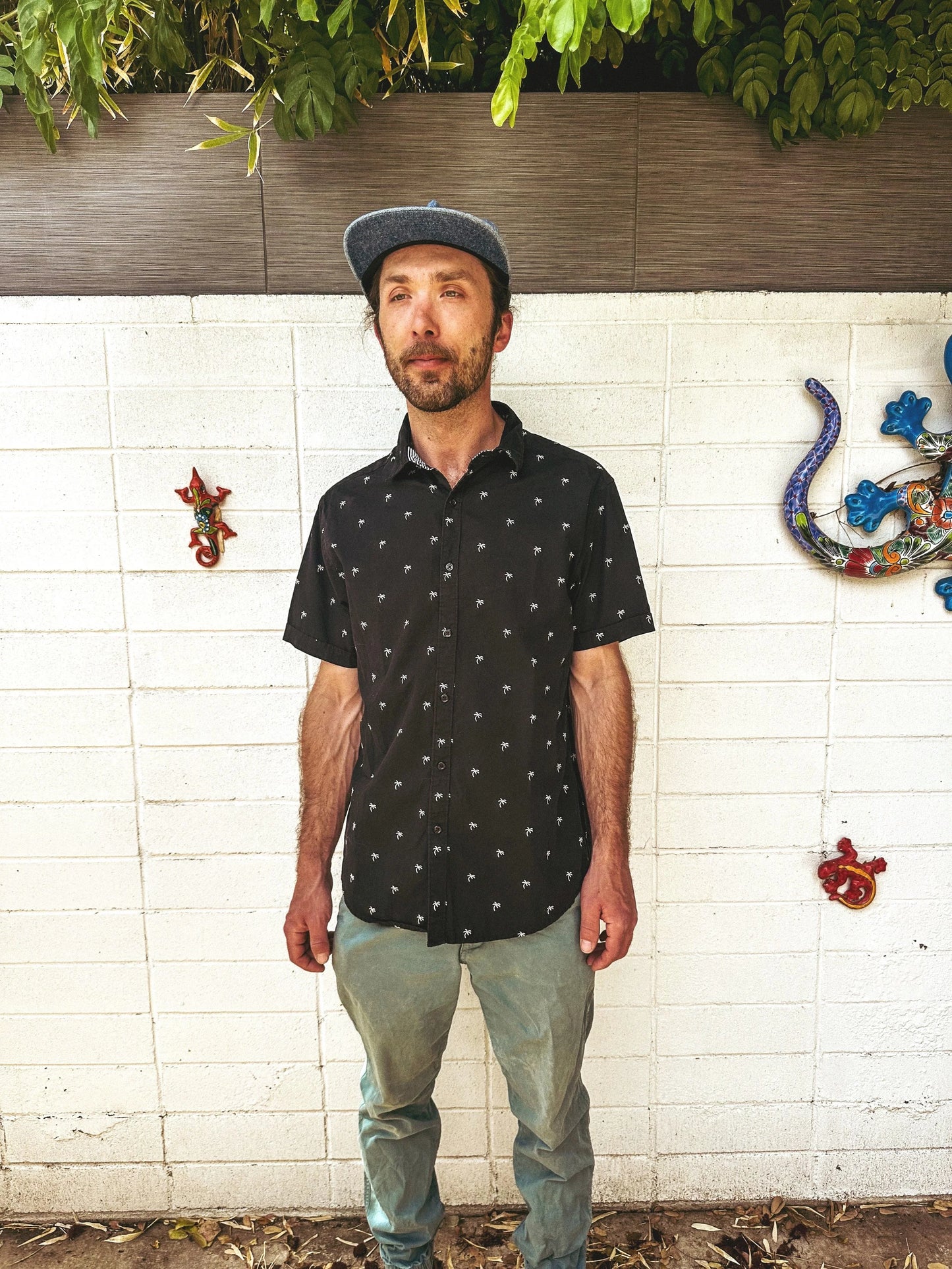 Denim & Flower by Ricky Singh Men’s Palm Print Shirt