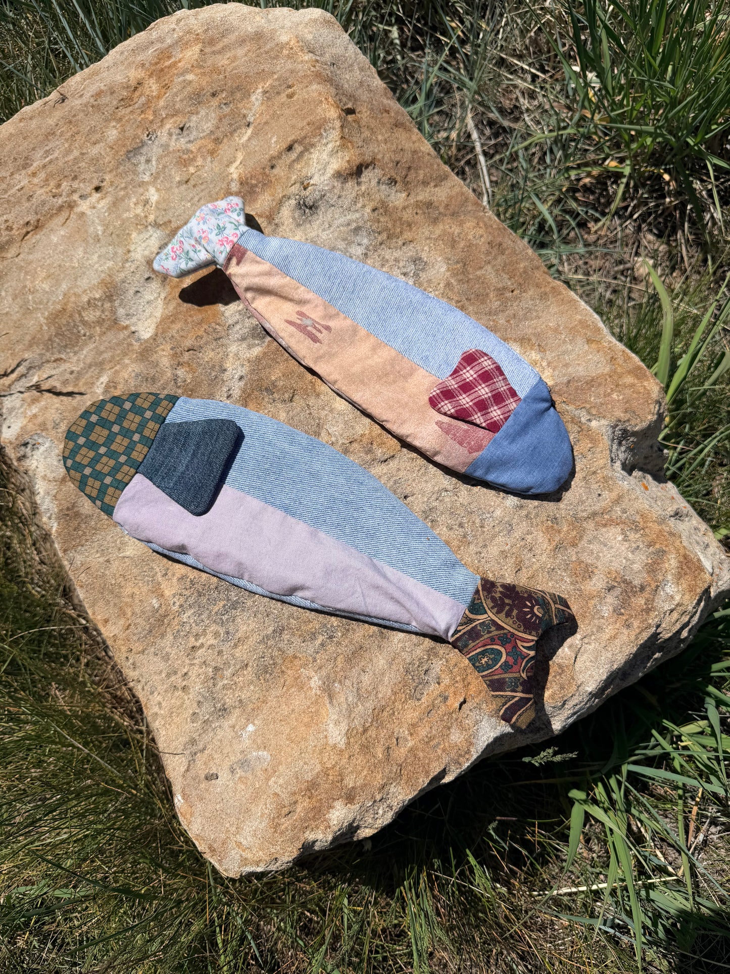 Upcycled Patchwork Fish Zipper Bag | Handmade Pouch | One of a Kind