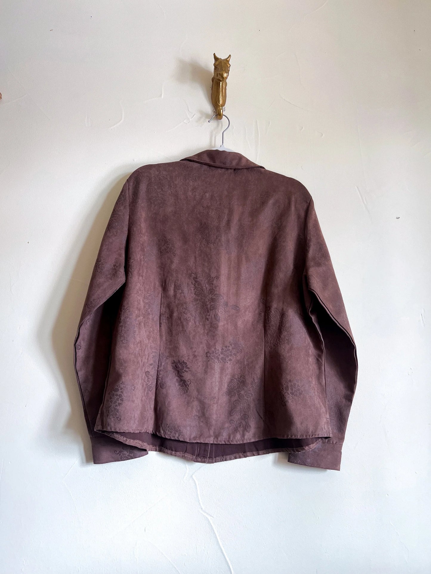 Vintage Lemon Grass Studio Faux Suede Embroidered Western Blouse