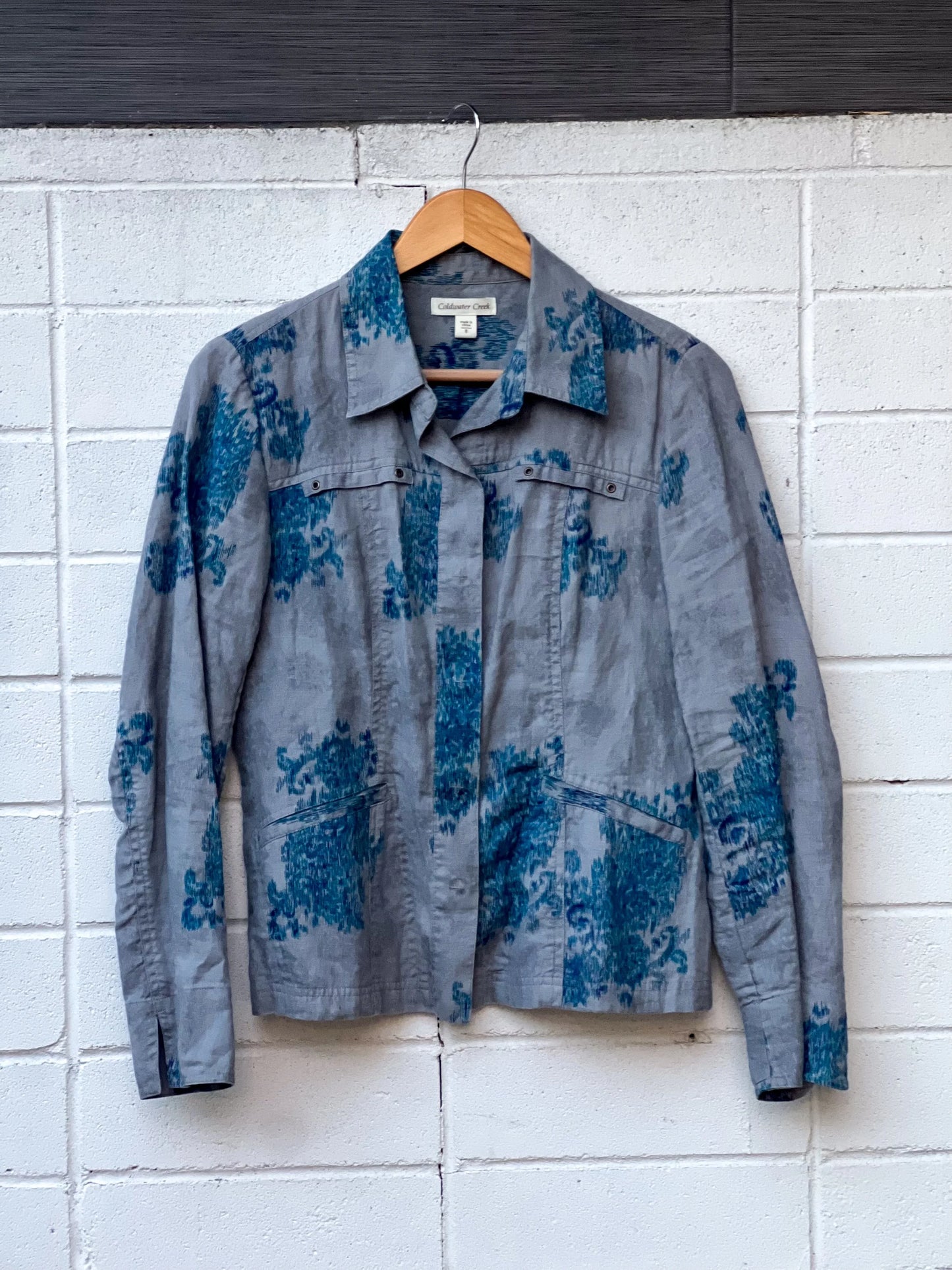 Coldwater Creek Women’s Grey Aztec Shirt Jacket