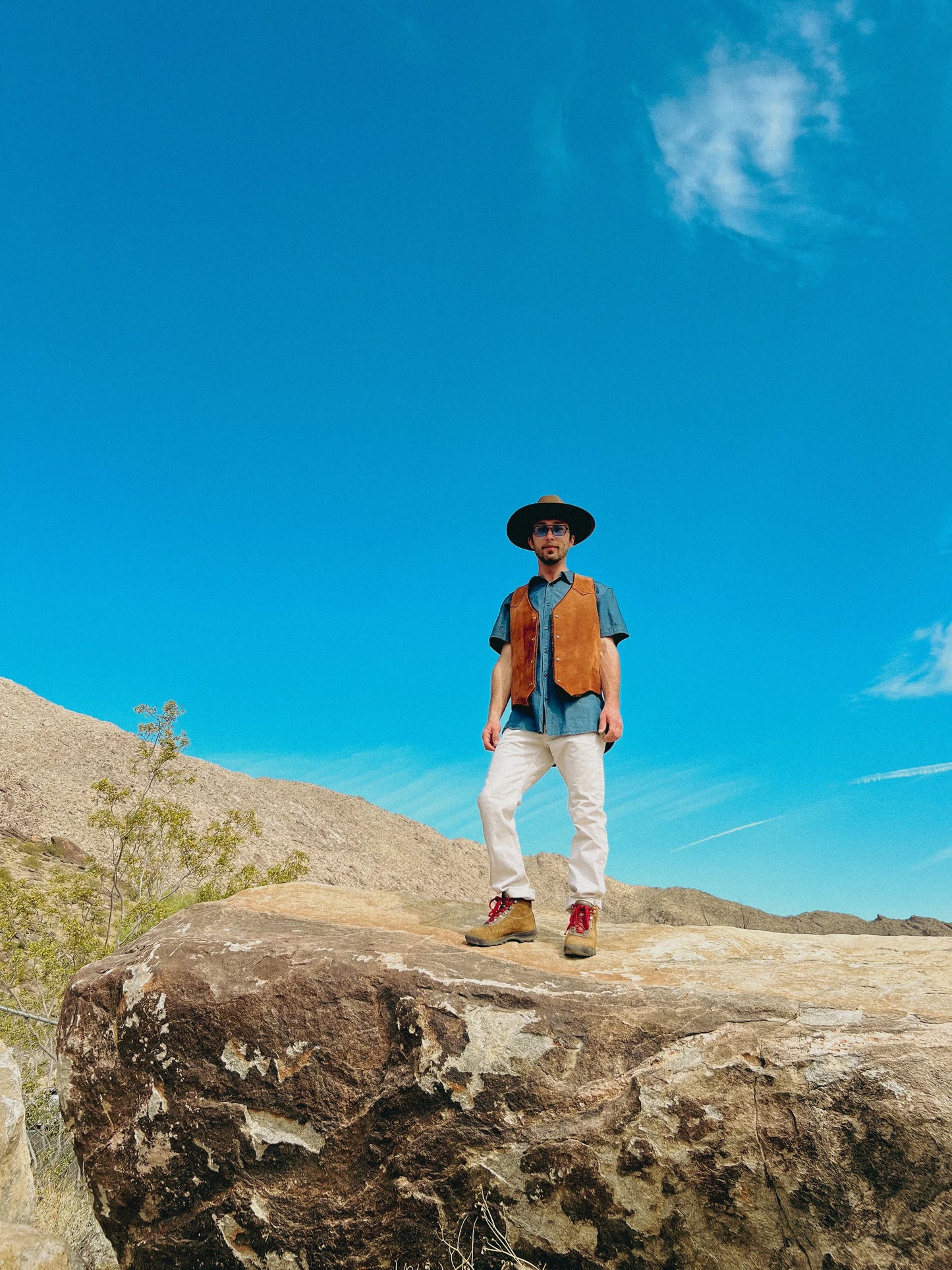 Vintage Pioneer Wear Leather Vest Western Cowboy