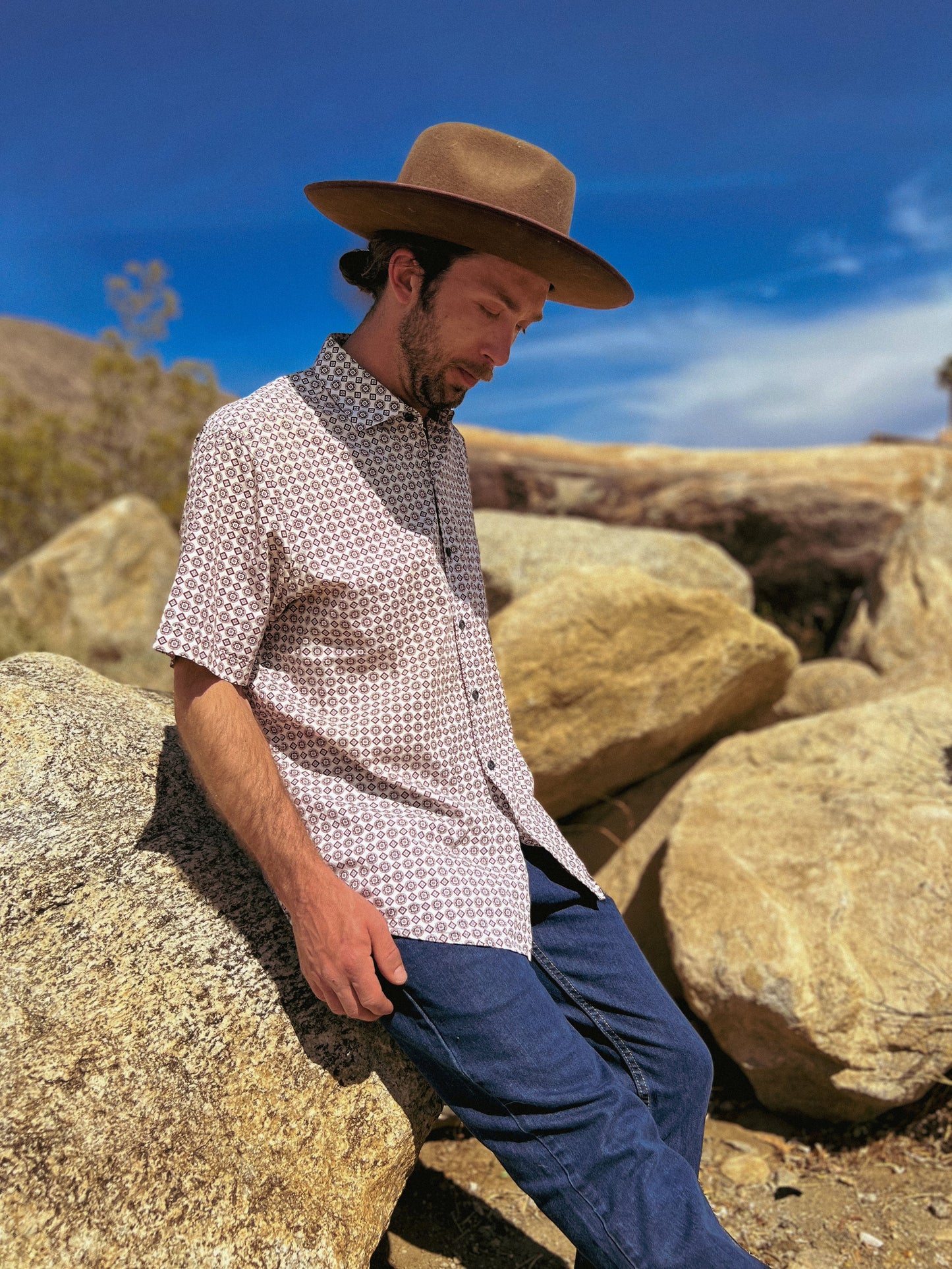 Vintage Men’s Medallion Print Western Shirt