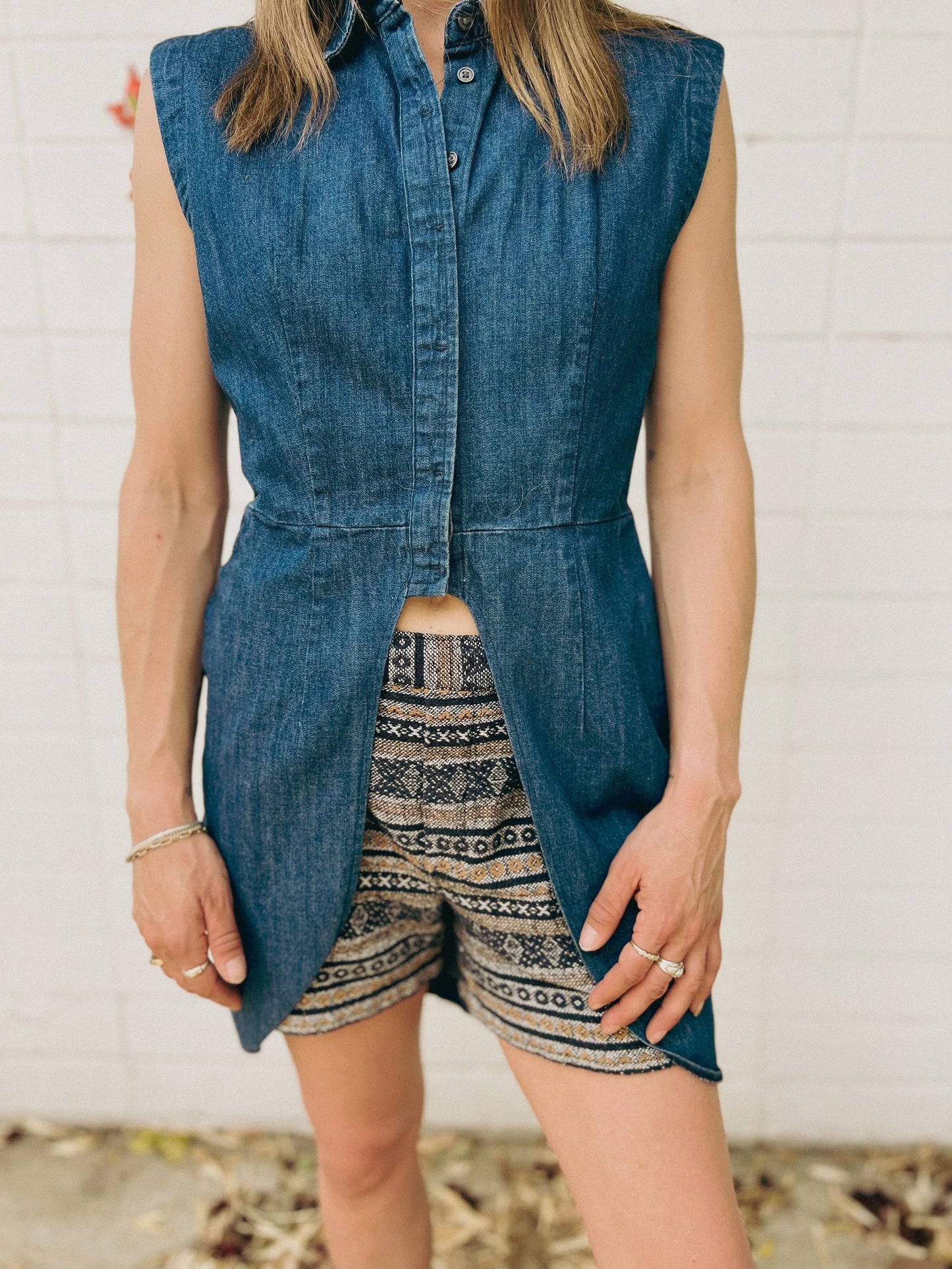 Denim State Tag  Women’s Long Tuxedo Vest