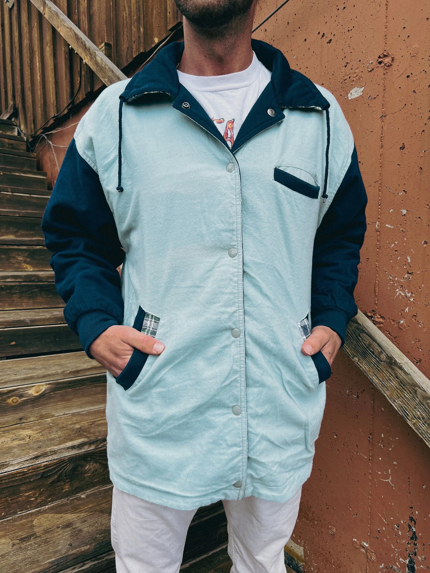 Vintage Current Seen Men’s Navy Plaid Reversible Jacket - NWT