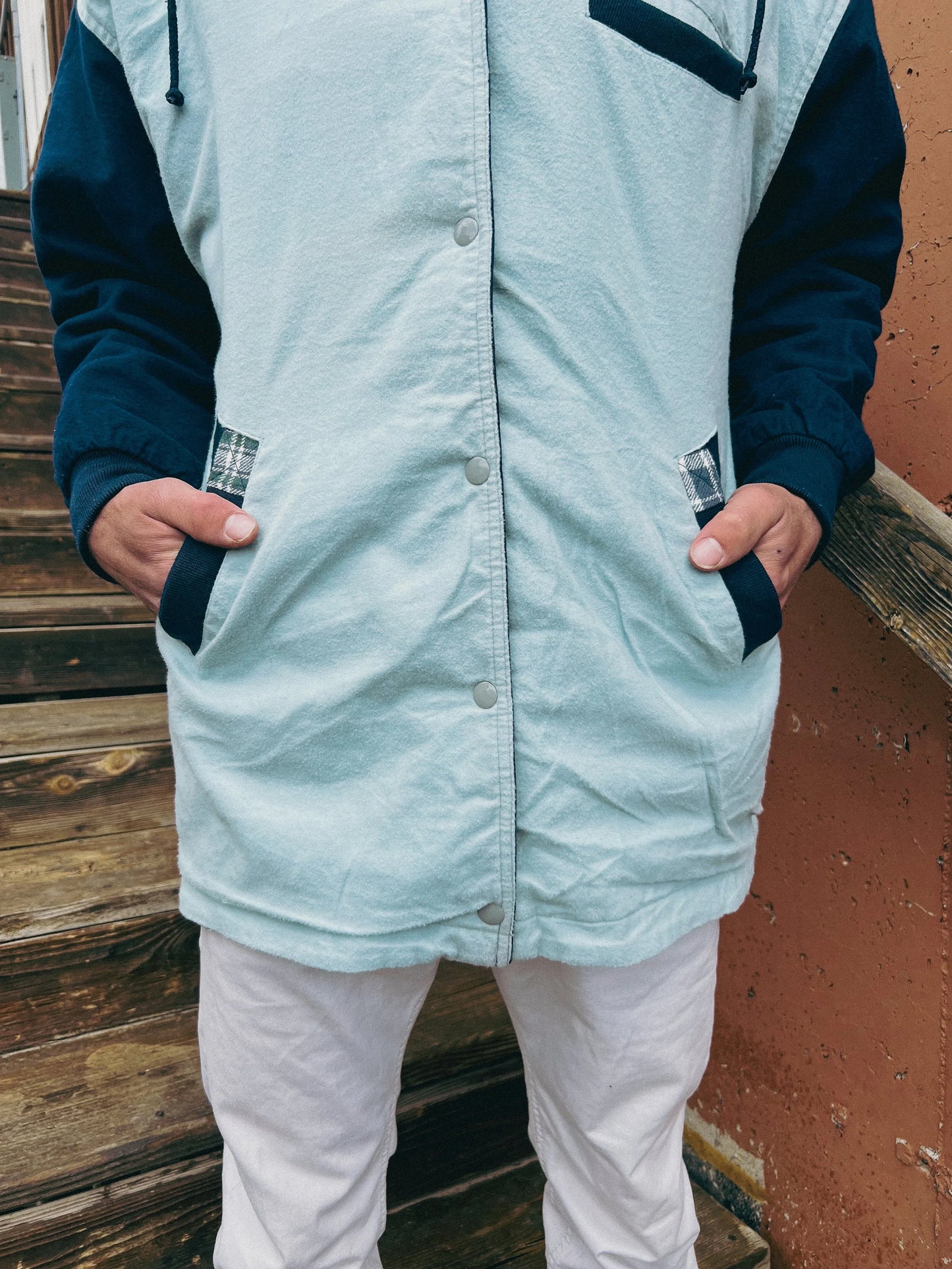 Vintage Current Seen Men’s Navy Plaid Reversible Jacket - NWT