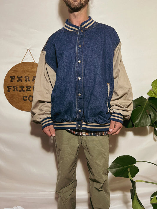 Vintage Tri-Mountain Men’s Bomber Denim Jacket