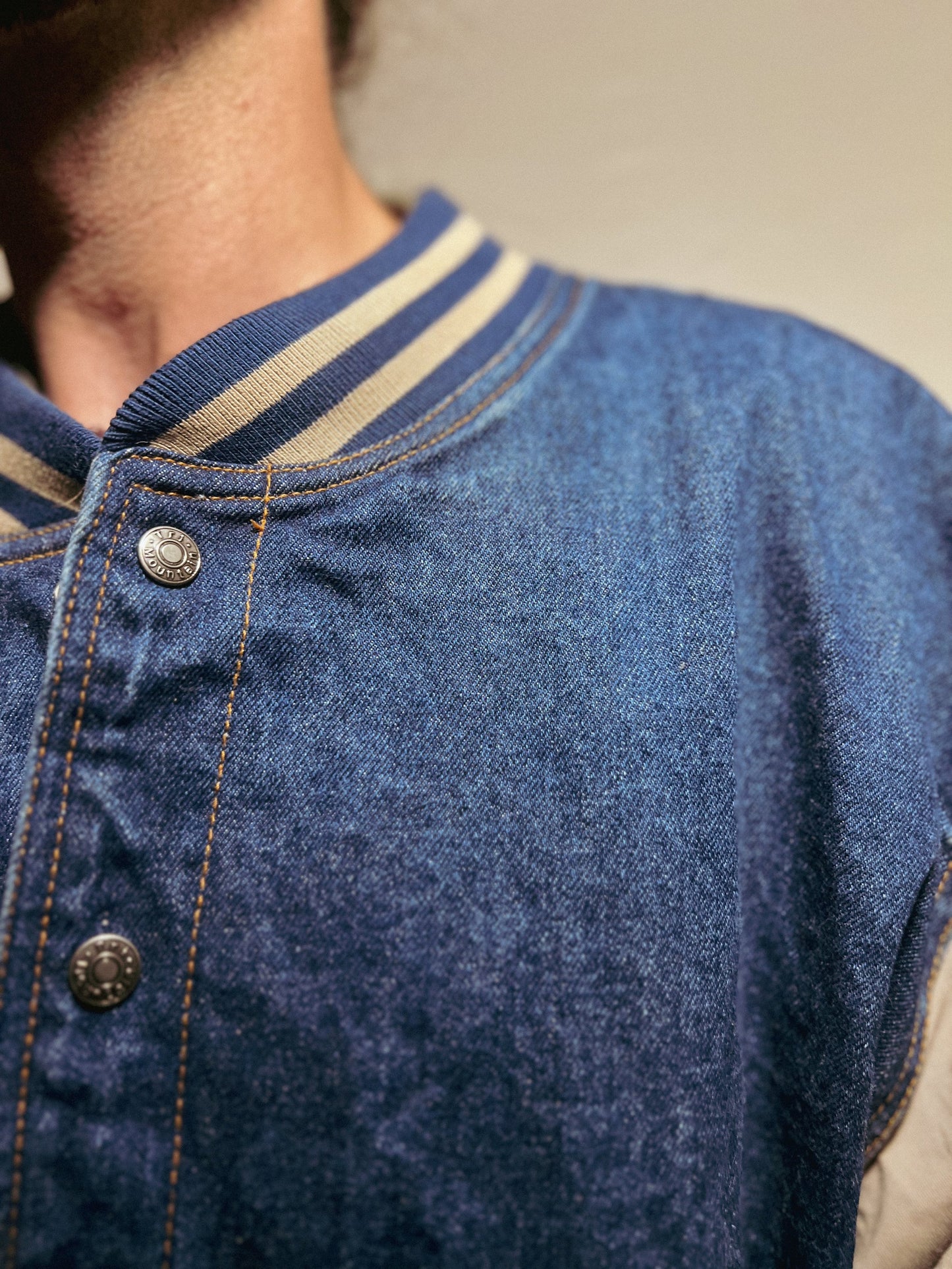 Vintage Tri-Mountain Men’s Bomber Denim Jacket