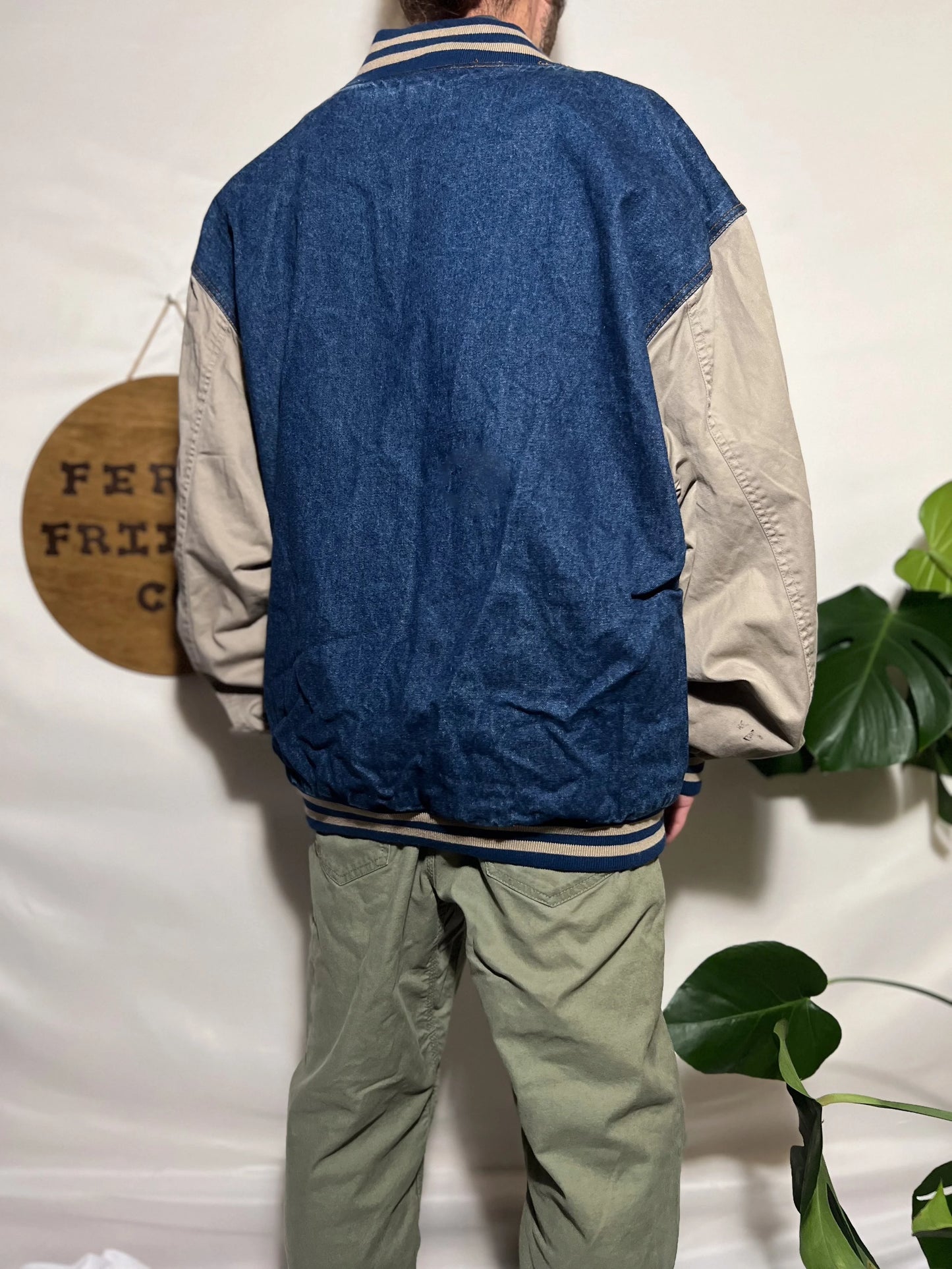 Vintage Tri-Mountain Men’s Bomber Denim Jacket