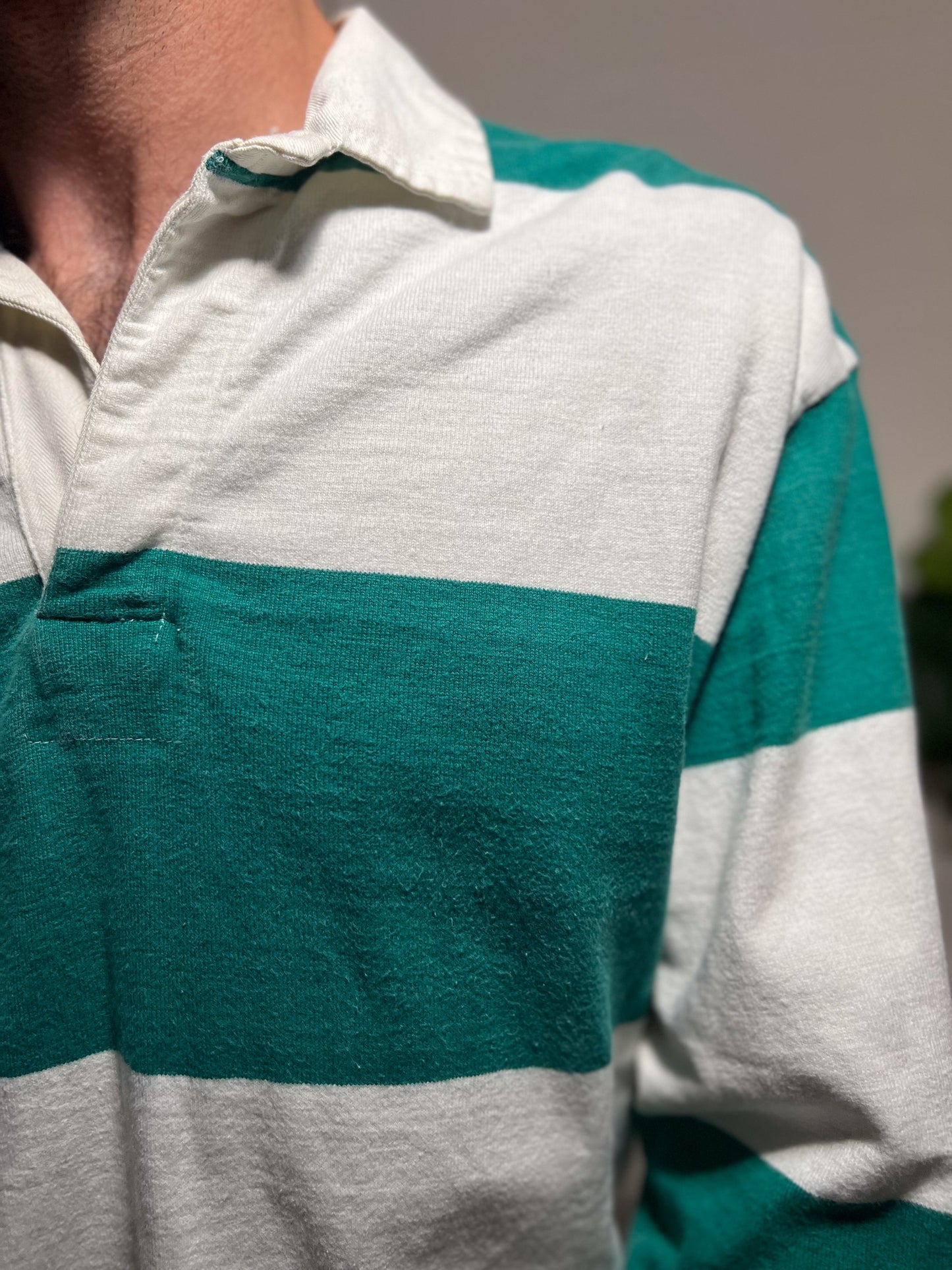 Vintage GAP Men’s Green White Stripe Button Down Shirt